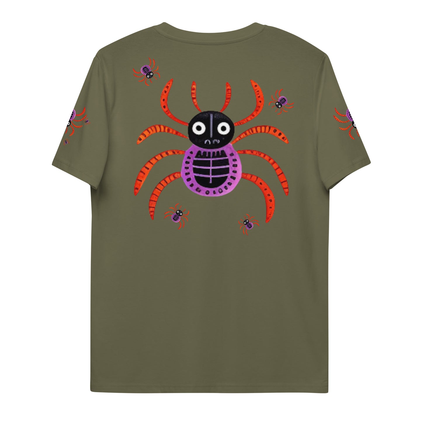 Striped Spider Critter #01 Unisex organic cotton t-shirt