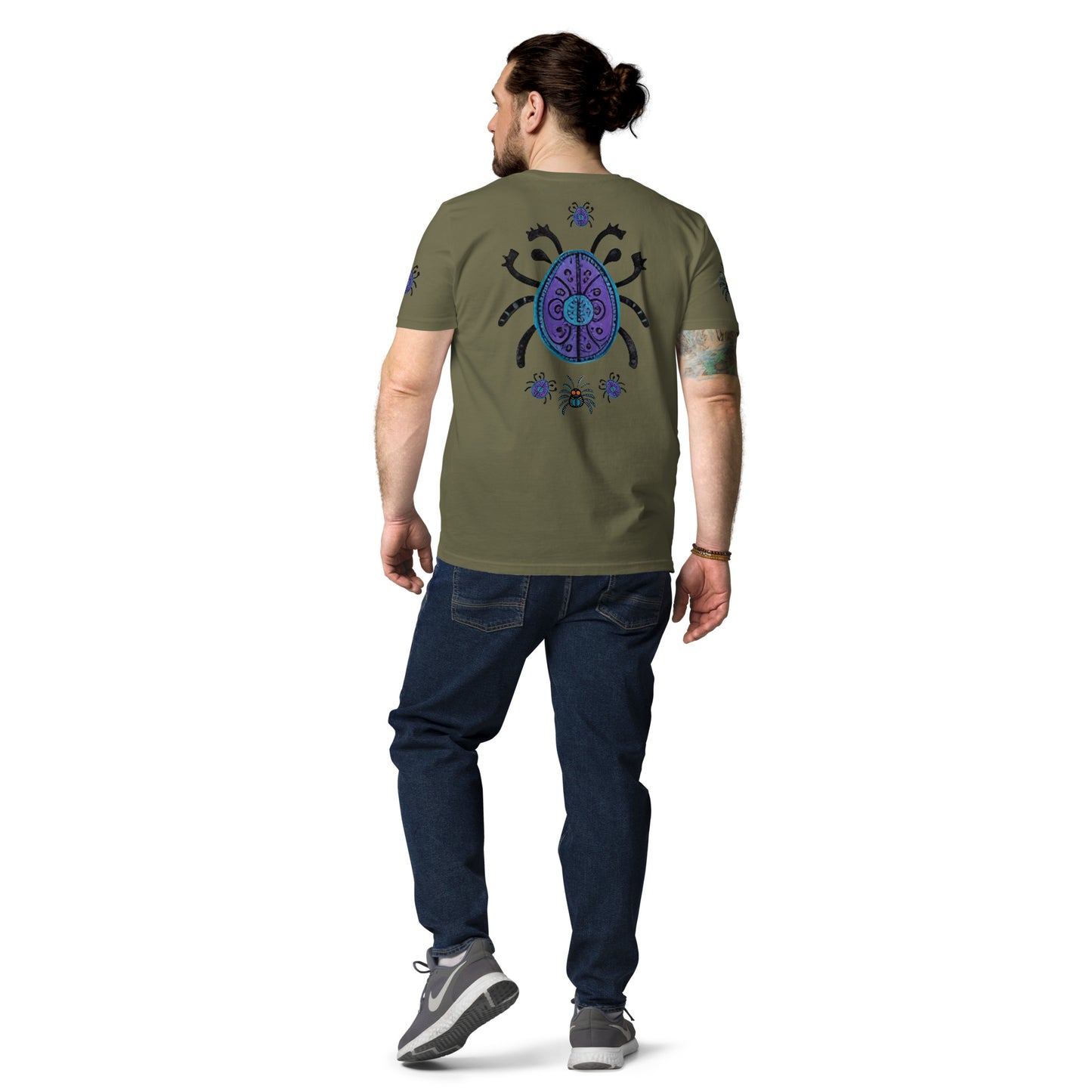 Striped Spider Critter #04 Unisex organic cotton t-shirt