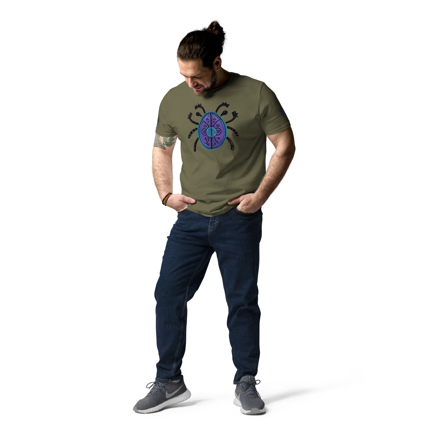 Striped Spider Critter #04 Unisex organic cotton t-shirt