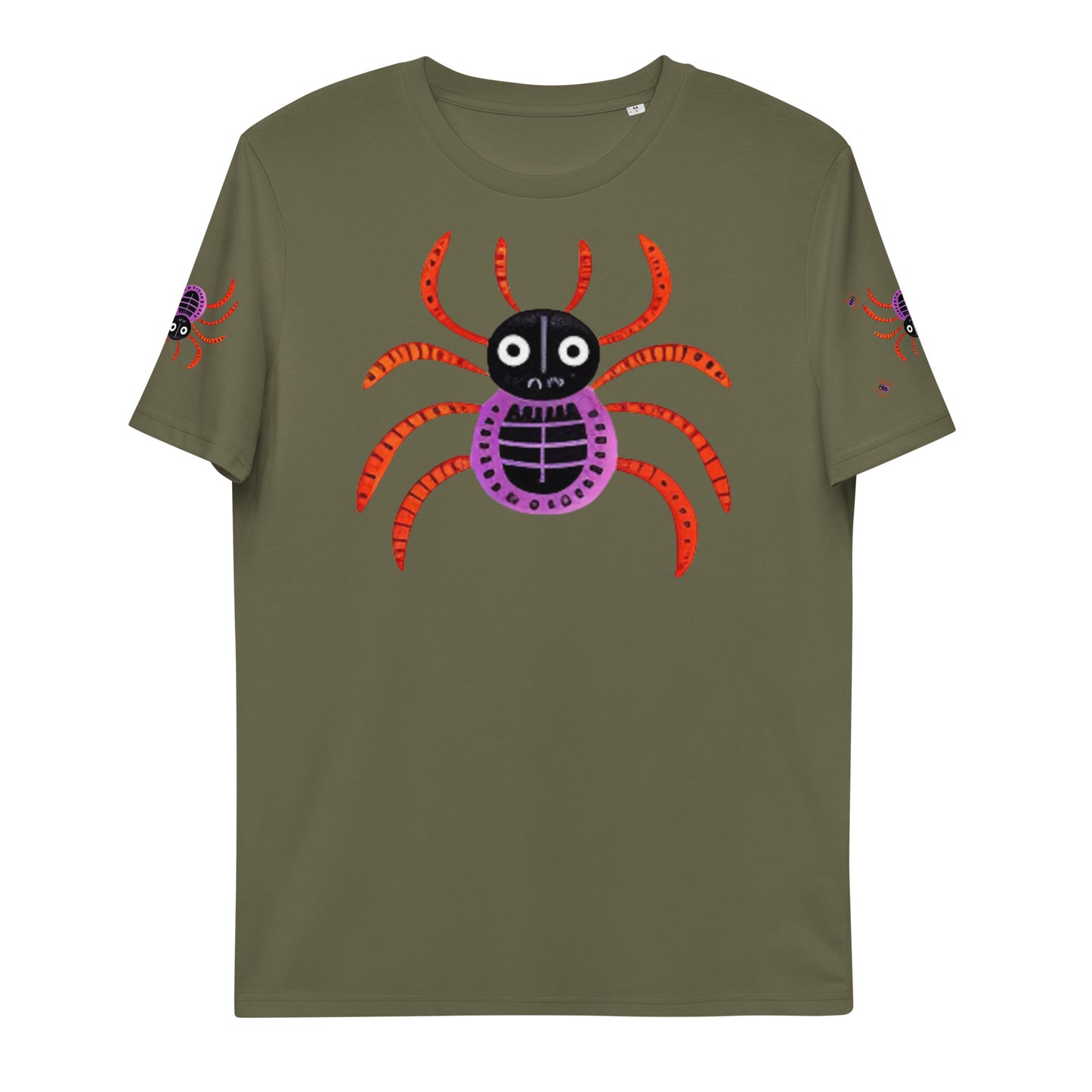 Striped Spider Critter #01 Unisex organic cotton t-shirt
