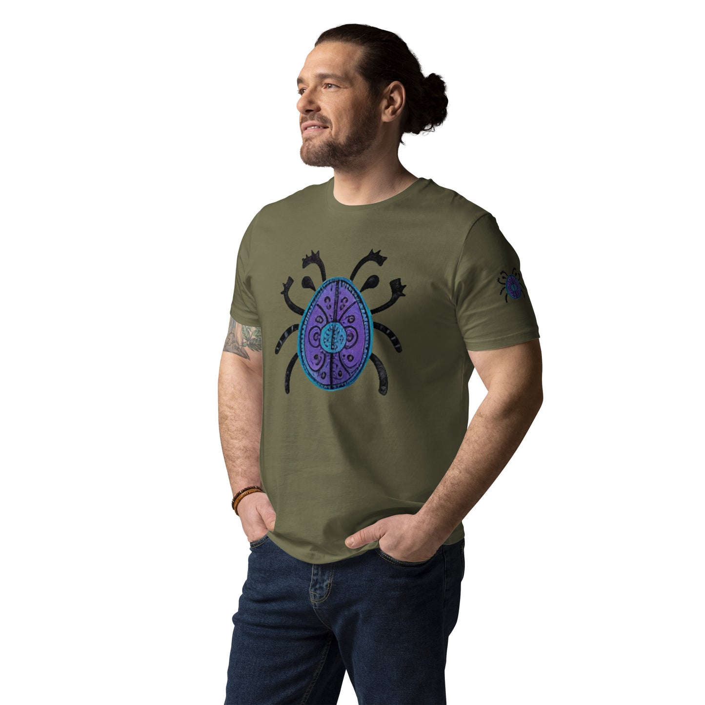 Striped Spider Critter #04 Unisex organic cotton t-shirt