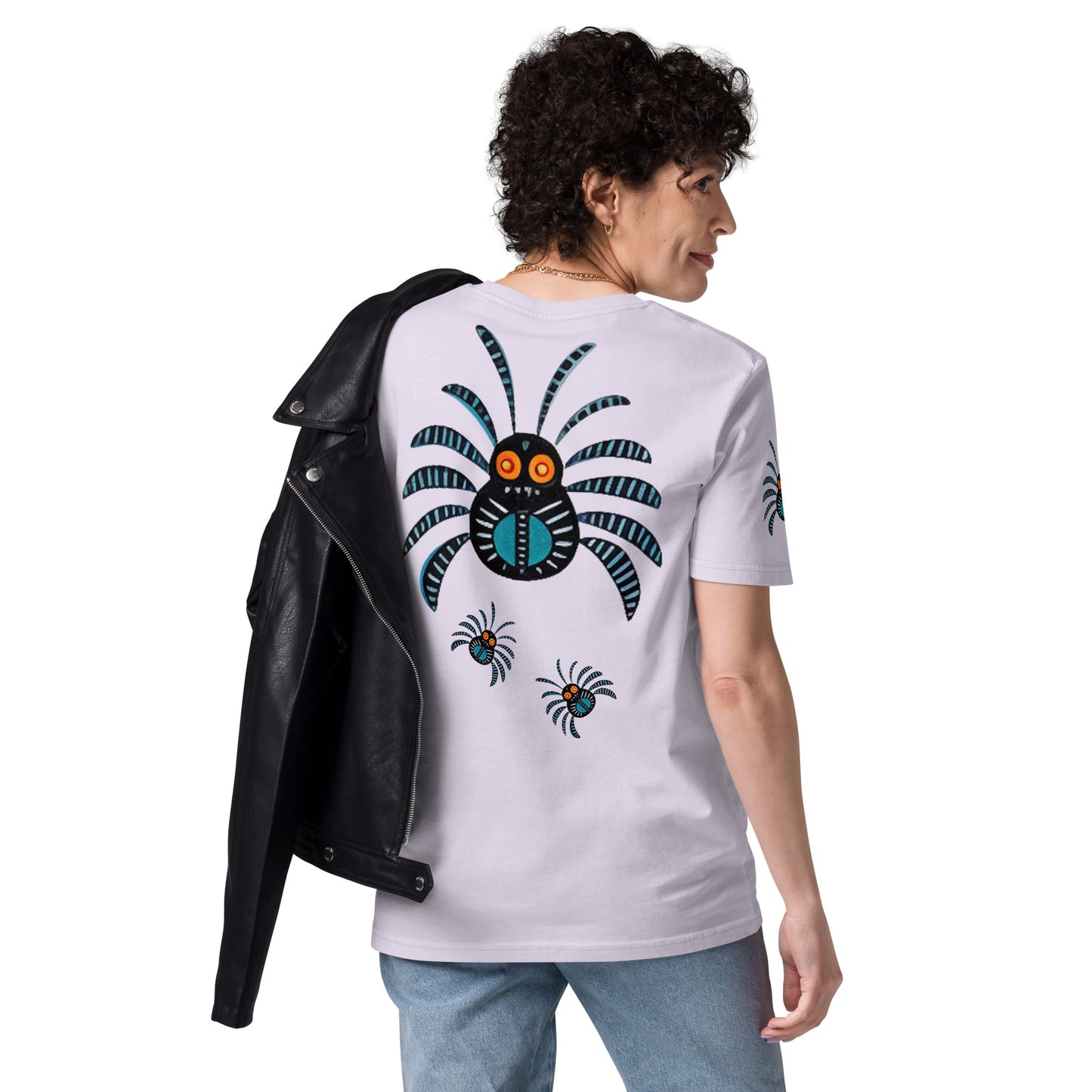 Striped Spider Critter #02 Unisex organic cotton t-shirt