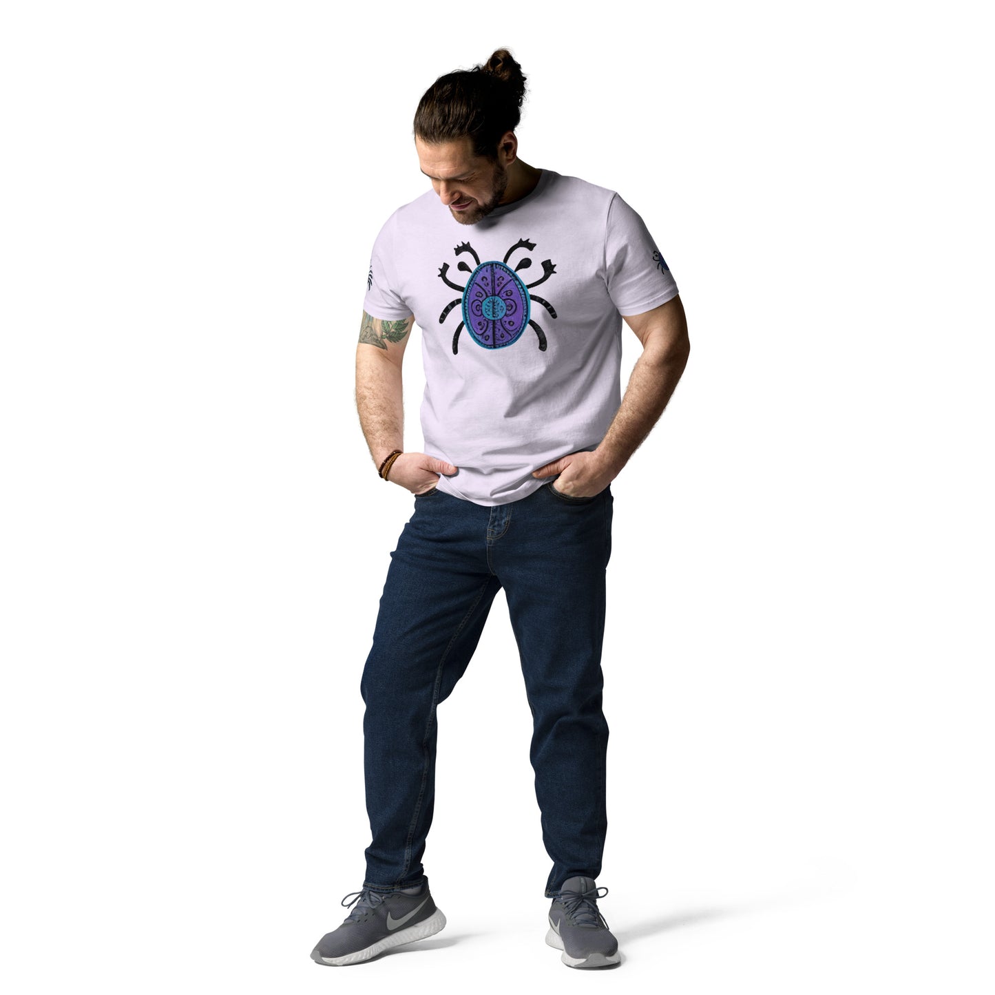 Striped Spider Critter #04 Unisex organic cotton t-shirt