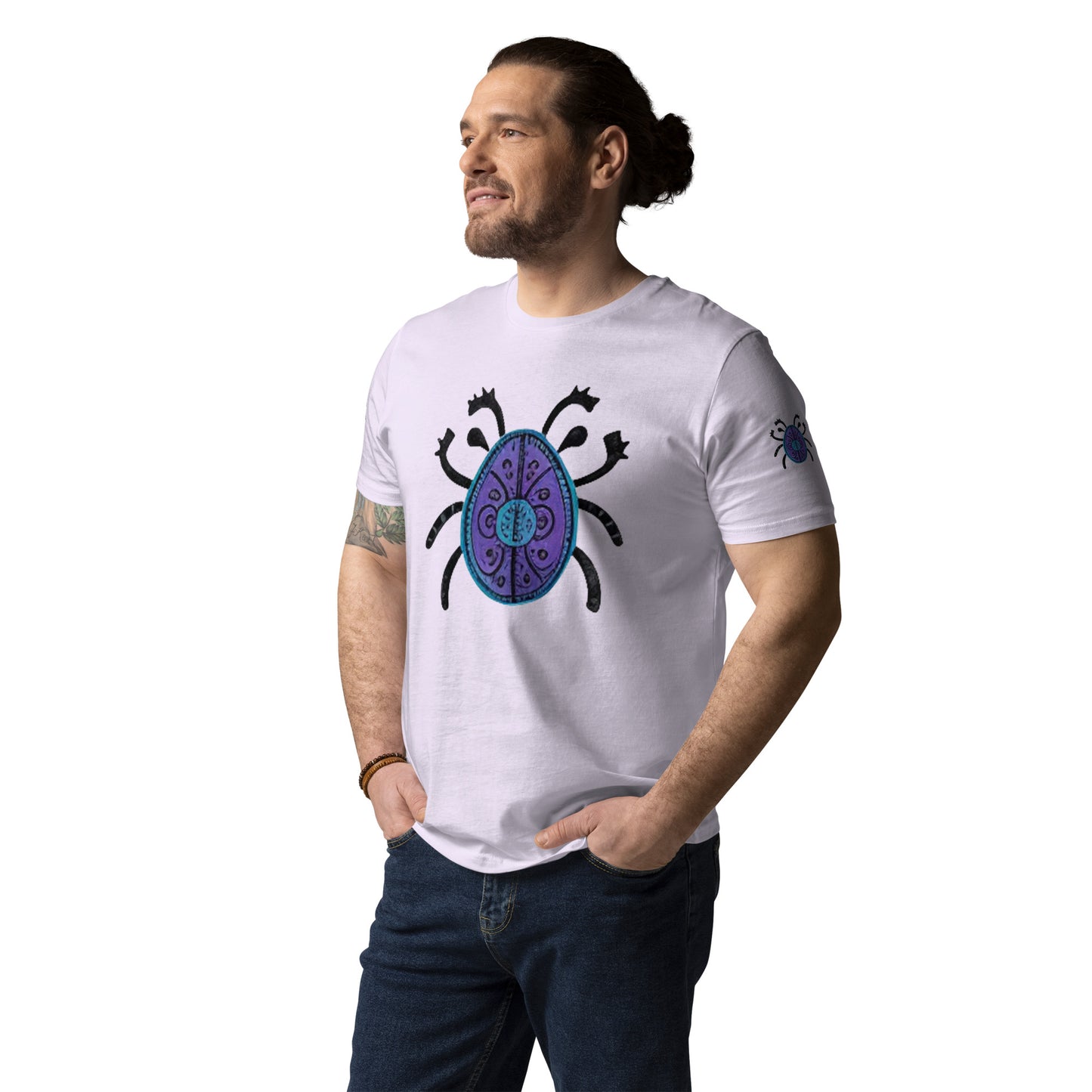 Striped Spider Critter #04 Unisex organic cotton t-shirt