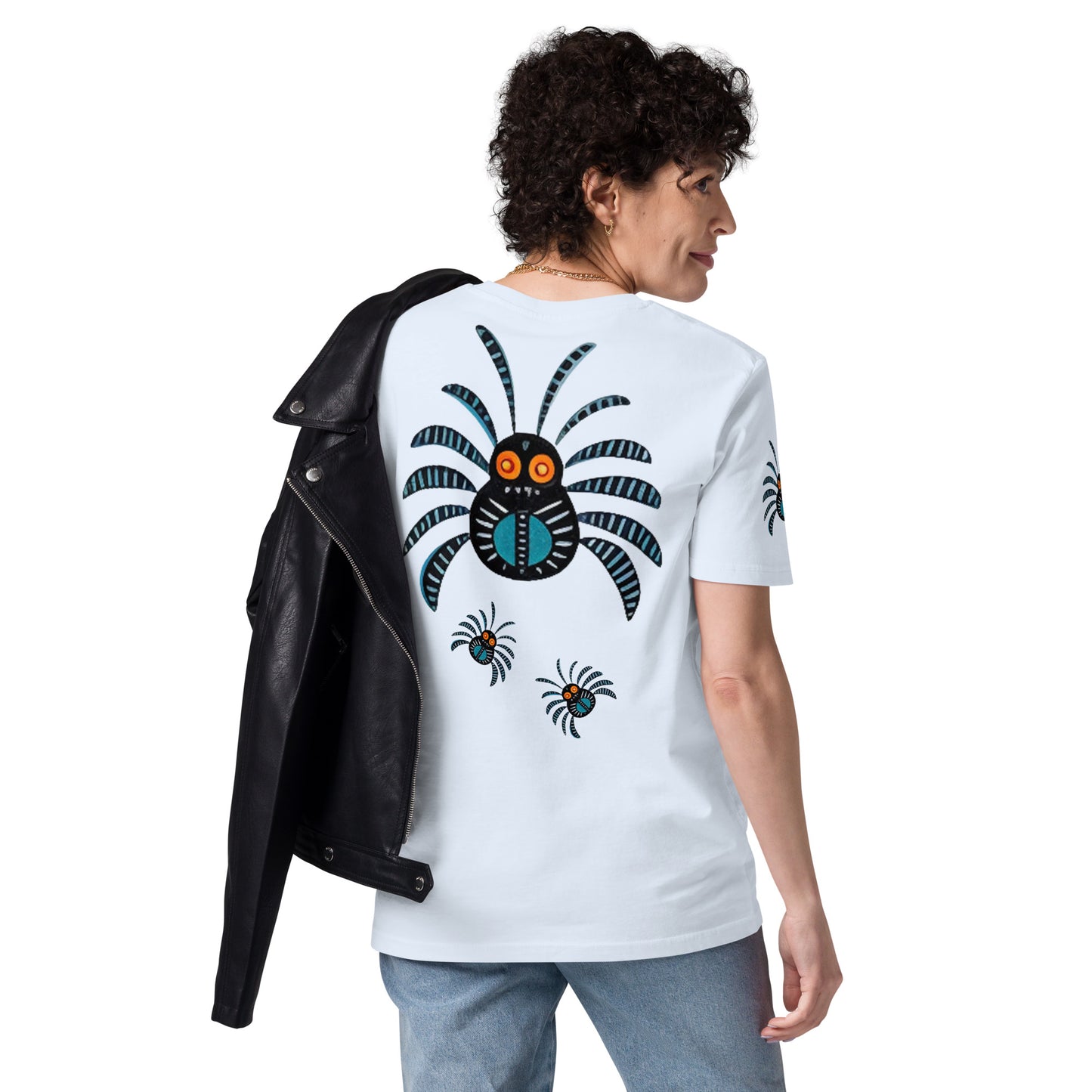 Striped Spider Critter #02 Unisex organic cotton t-shirt