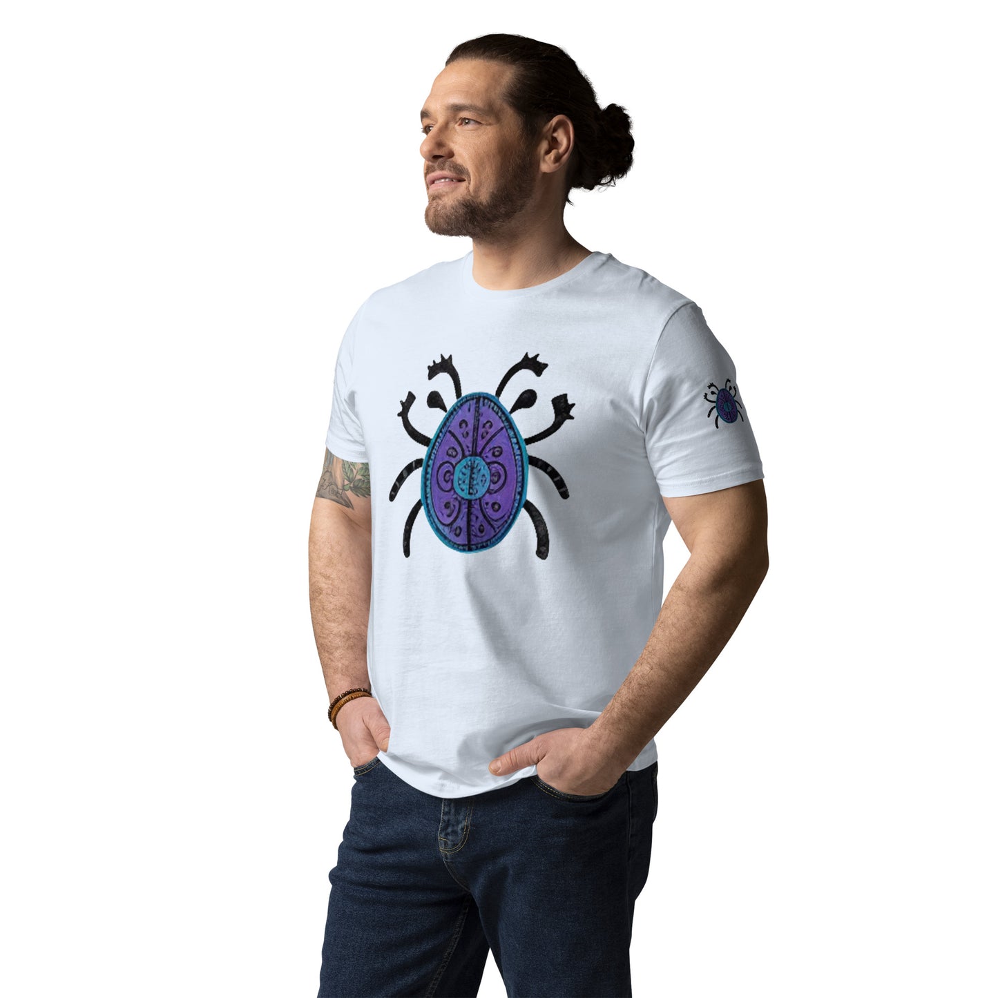 Striped Spider Critter #04 Unisex organic cotton t-shirt