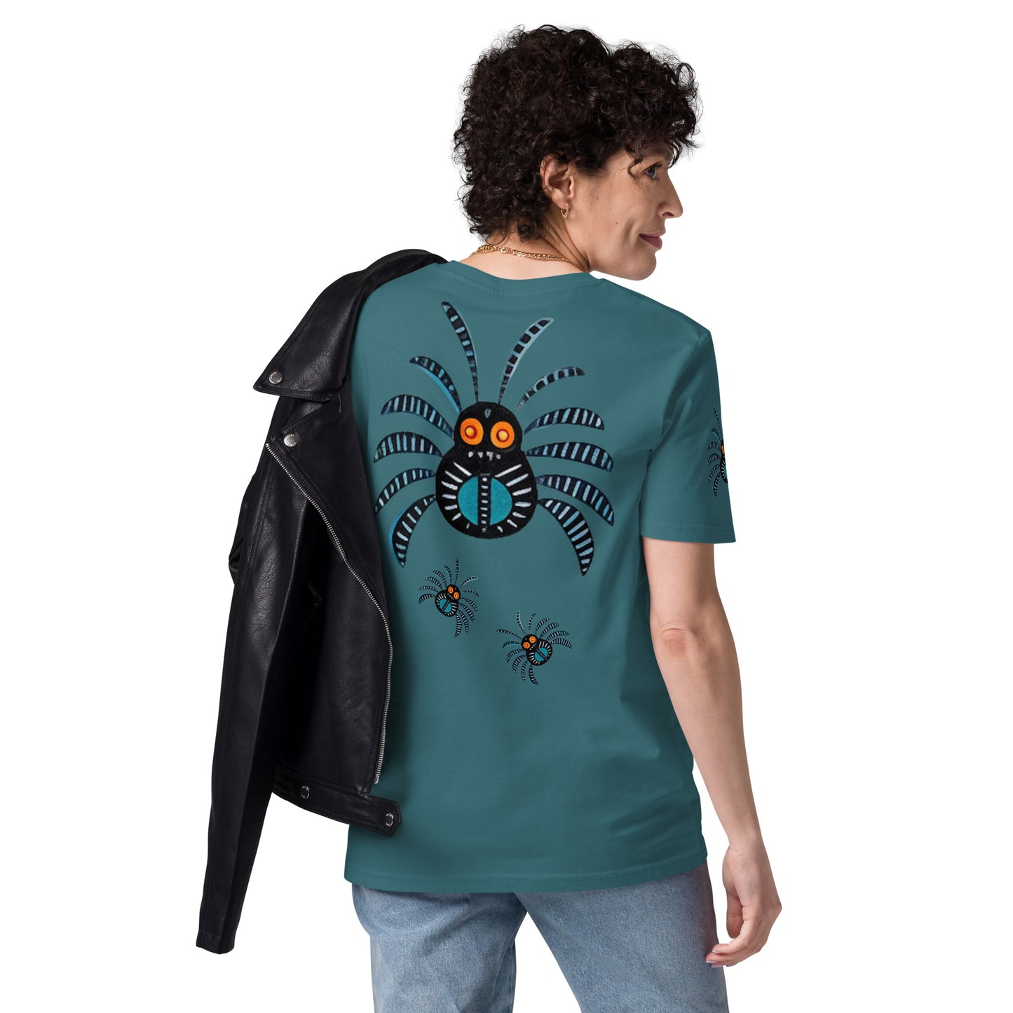 Striped Spider Critter #02 Unisex organic cotton t-shirt
