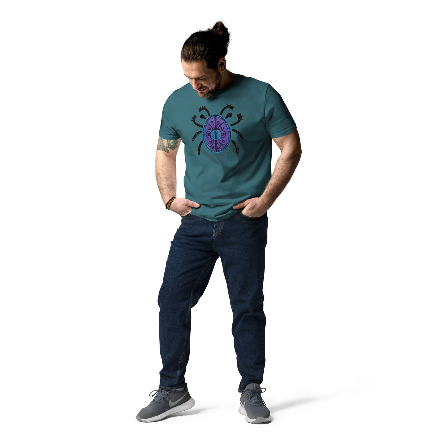 Striped Spider Critter #04 Unisex organic cotton t-shirt
