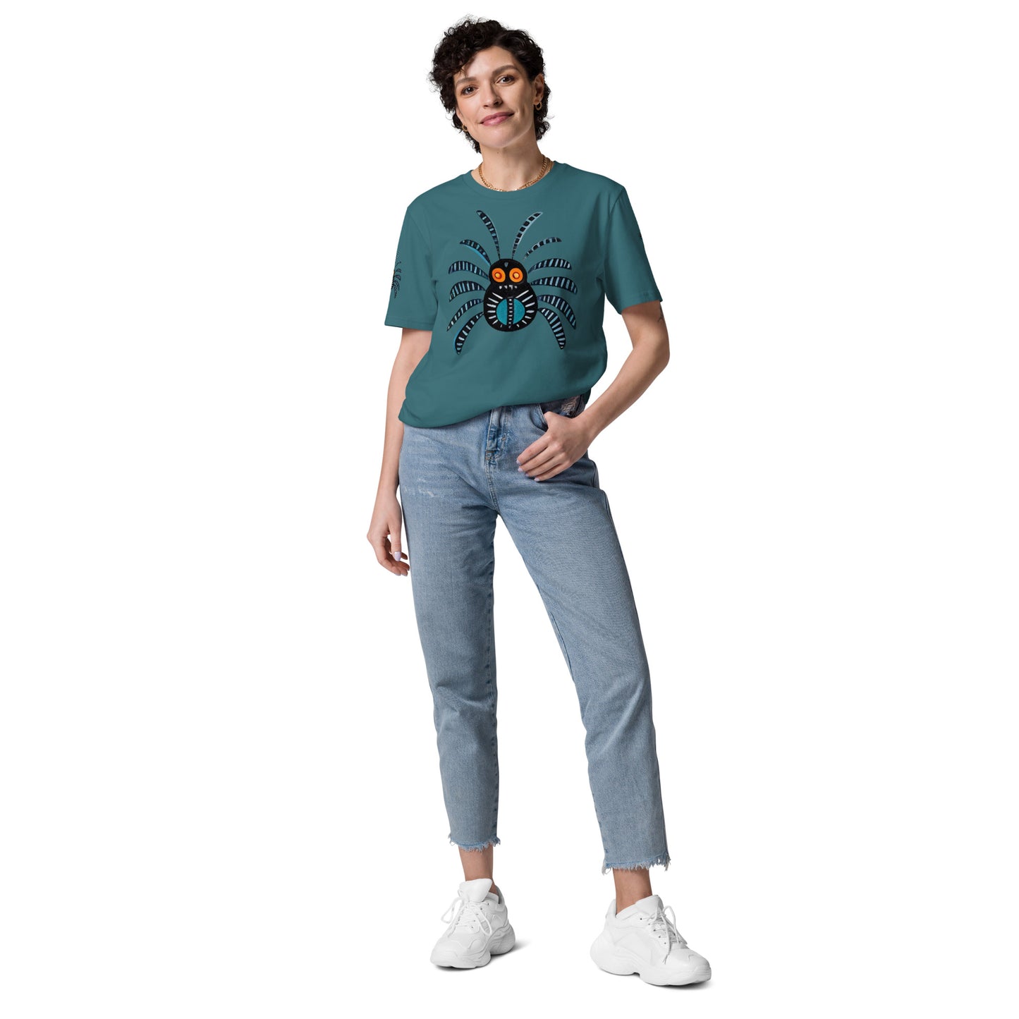 Striped Spider Critter #02 Unisex organic cotton t-shirt