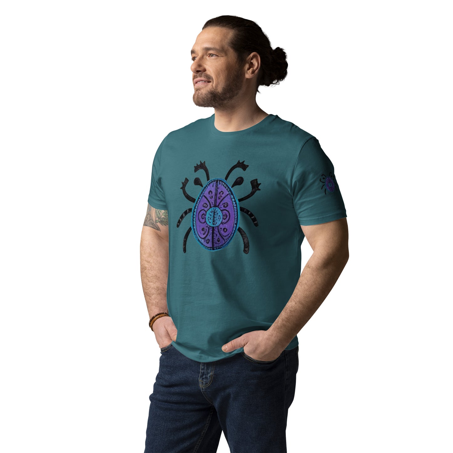 Striped Spider Critter #04 Unisex organic cotton t-shirt