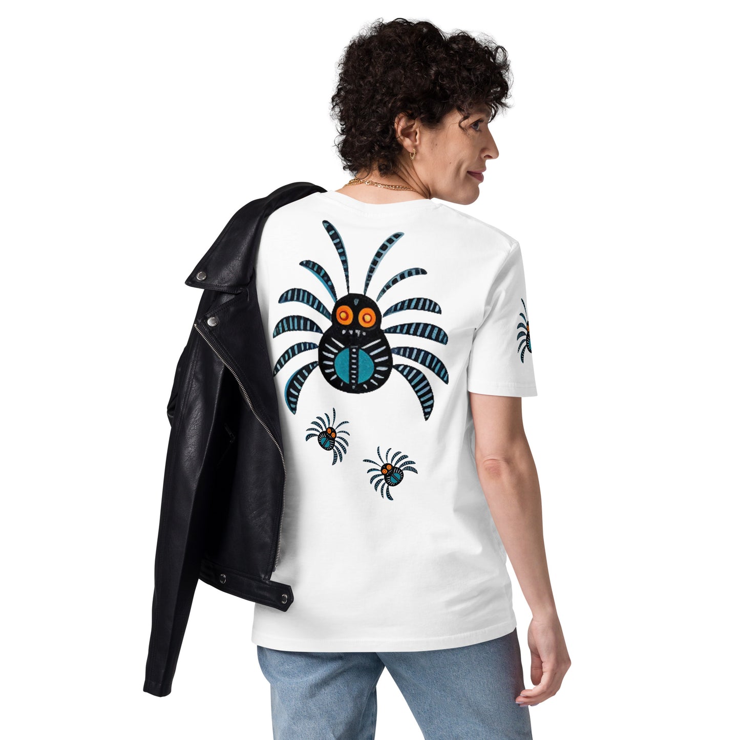 Striped Spider Critter #02 Unisex organic cotton t-shirt