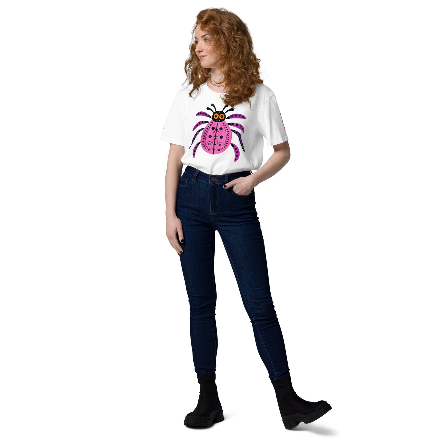Striped Spider Critter #03 Unisex organic cotton t-shirt
