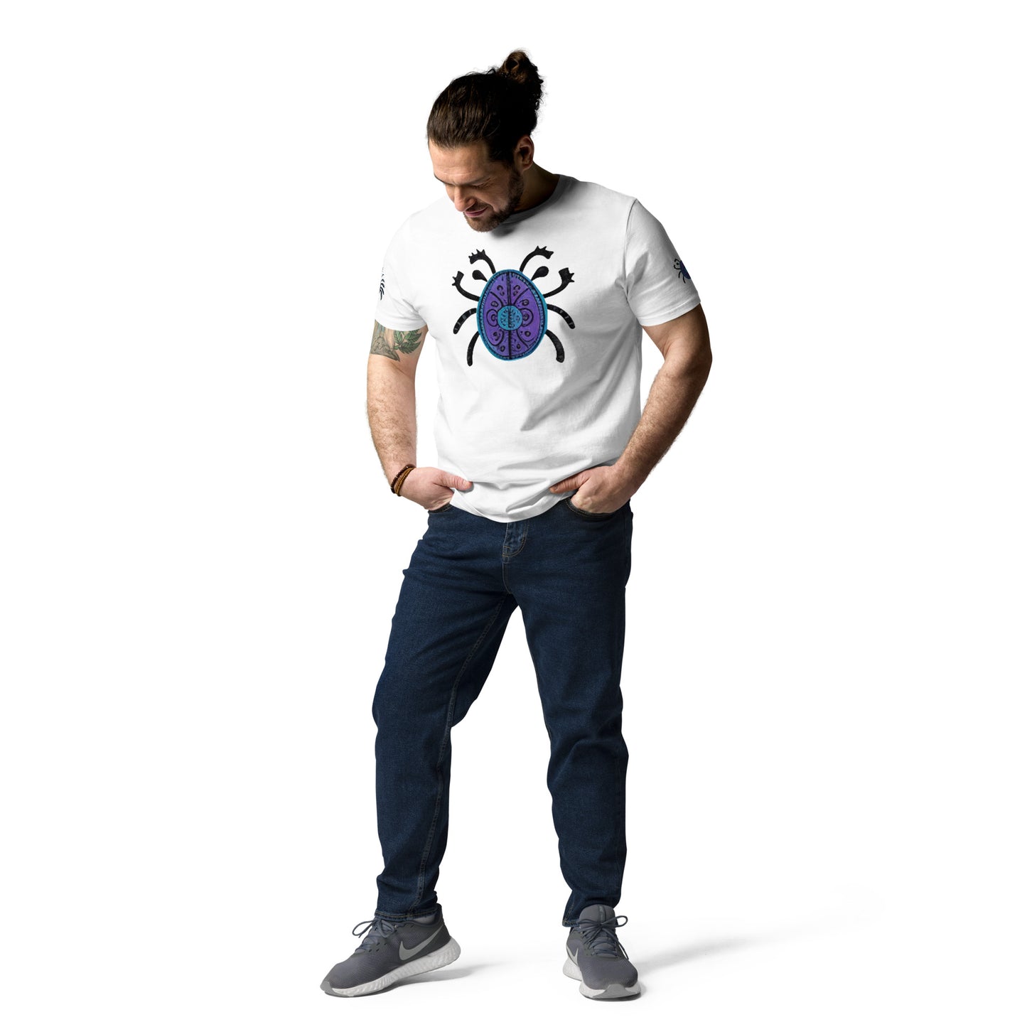 Striped Spider Critter #04 Unisex organic cotton t-shirt
