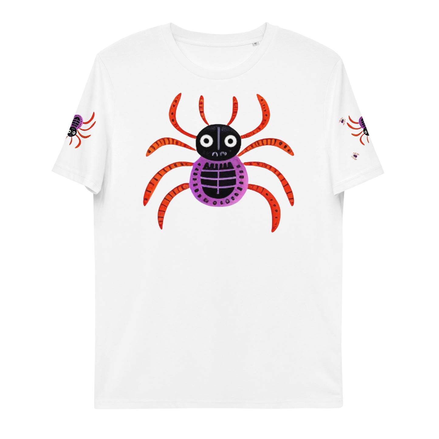 Striped Spider Critter #01 Unisex organic cotton t-shirt