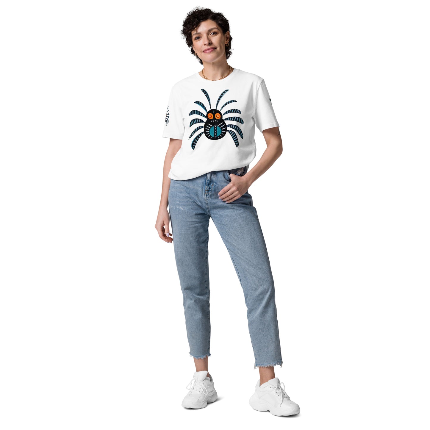 Striped Spider Critter #02 Unisex organic cotton t-shirt