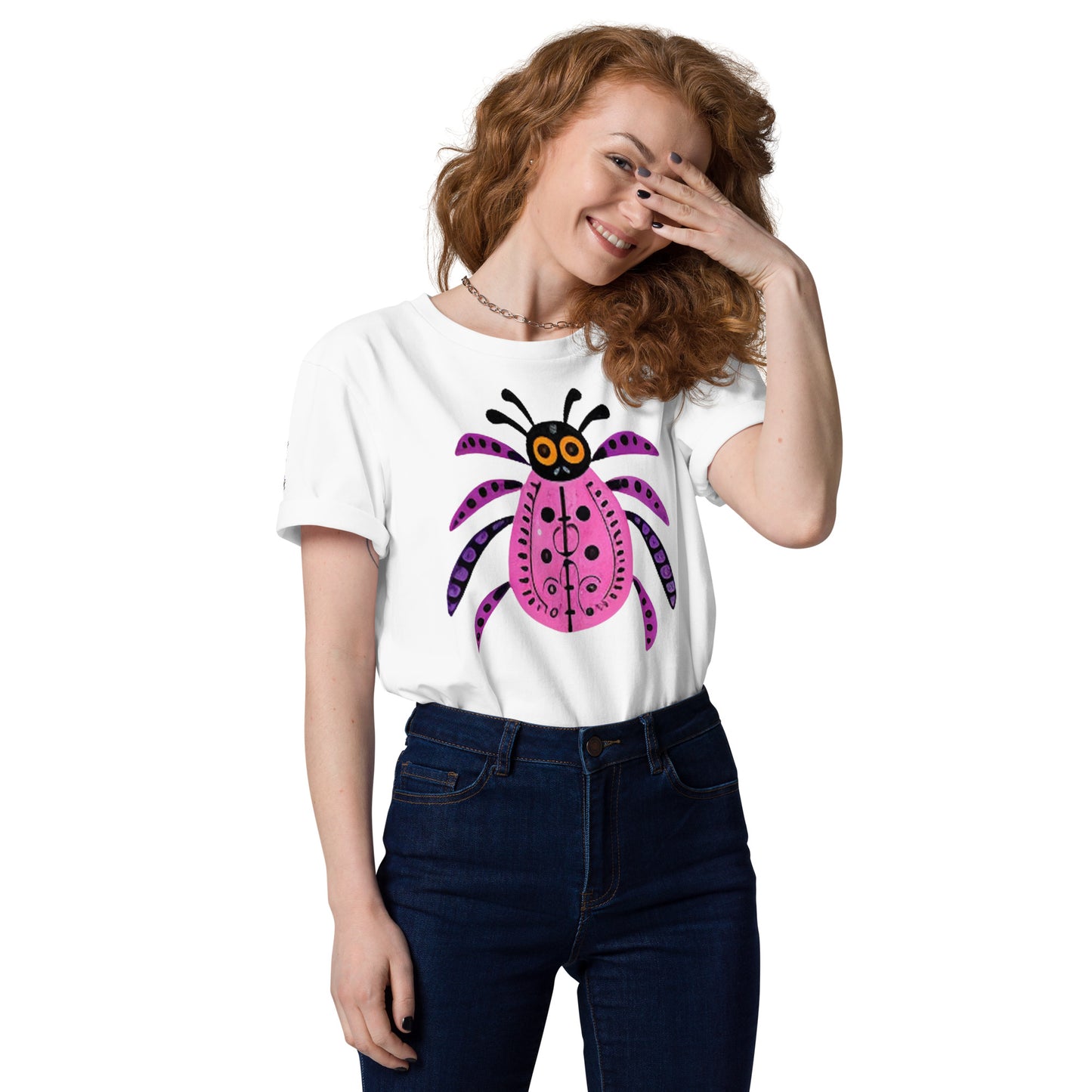Striped Spider Critter #03 Unisex organic cotton t-shirt
