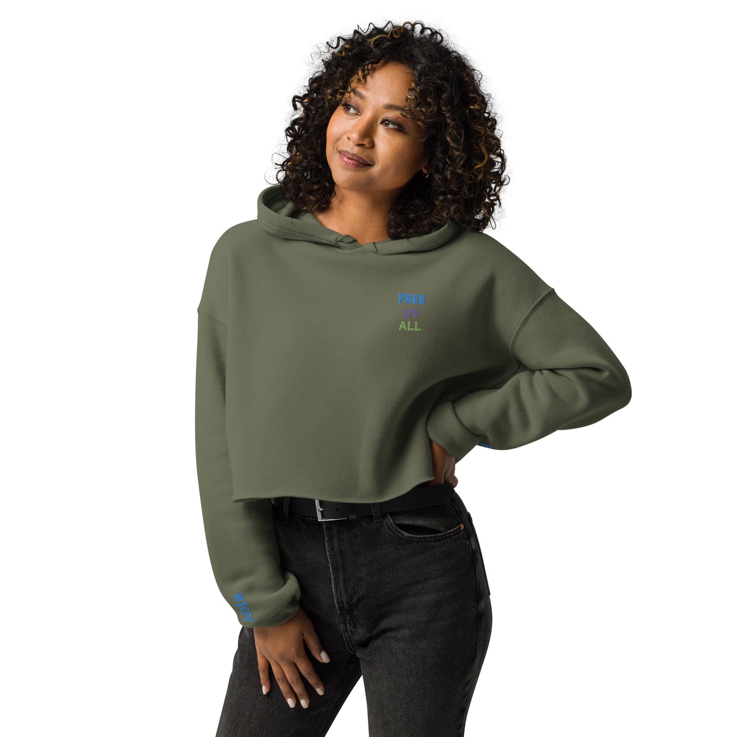Free Us All #Truth #Joy Crop Hoodie