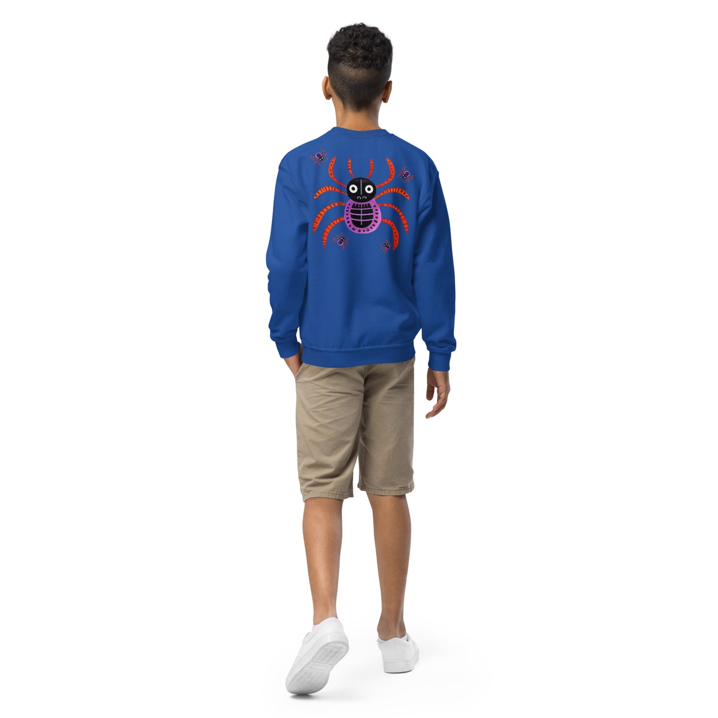 Striped Spider Critter #01 Youth crewneck sweatshirt
