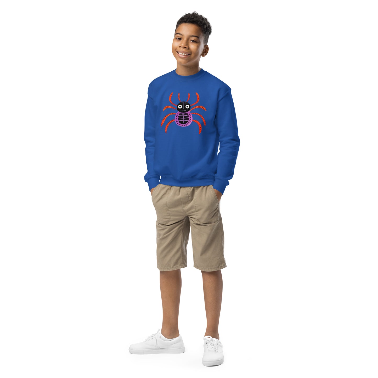 Striped Spider Critter #01 Youth crewneck sweatshirt