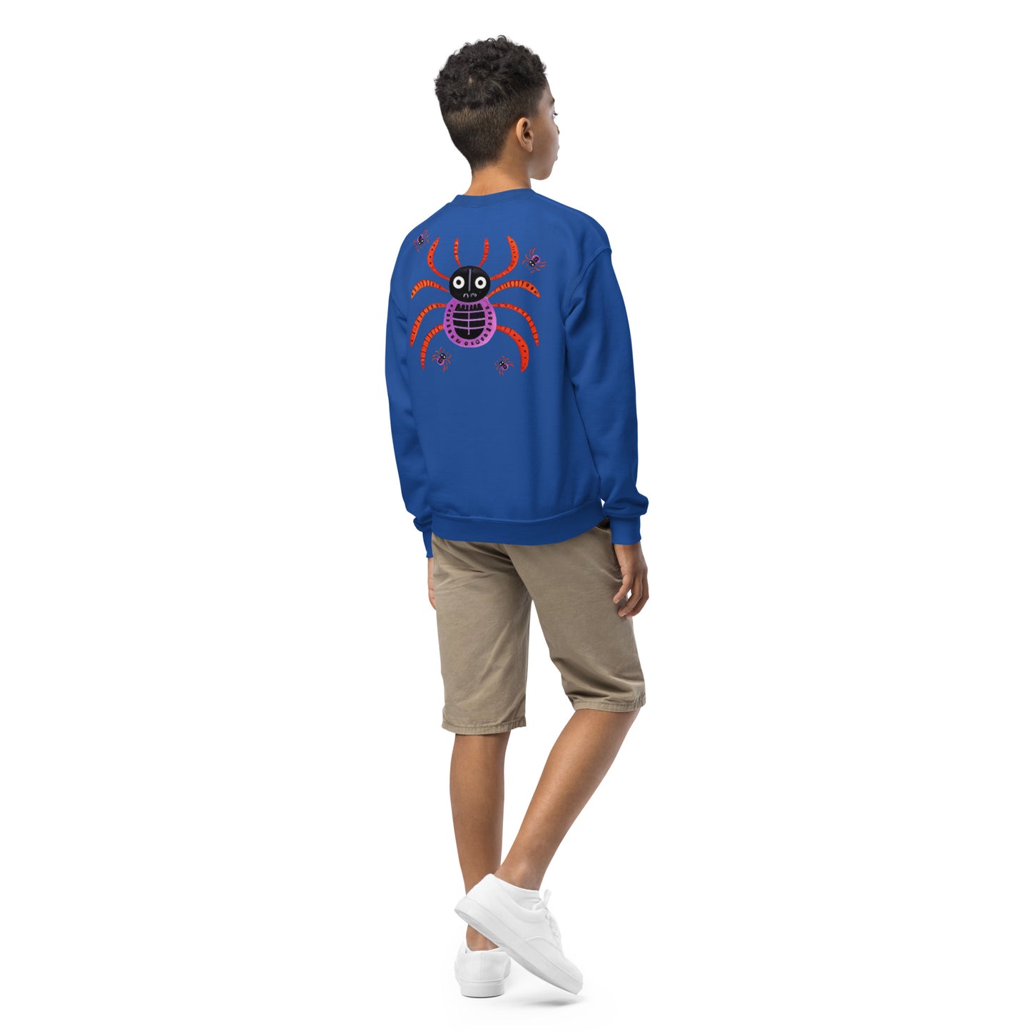 Striped Spider Critter #01 Youth crewneck sweatshirt