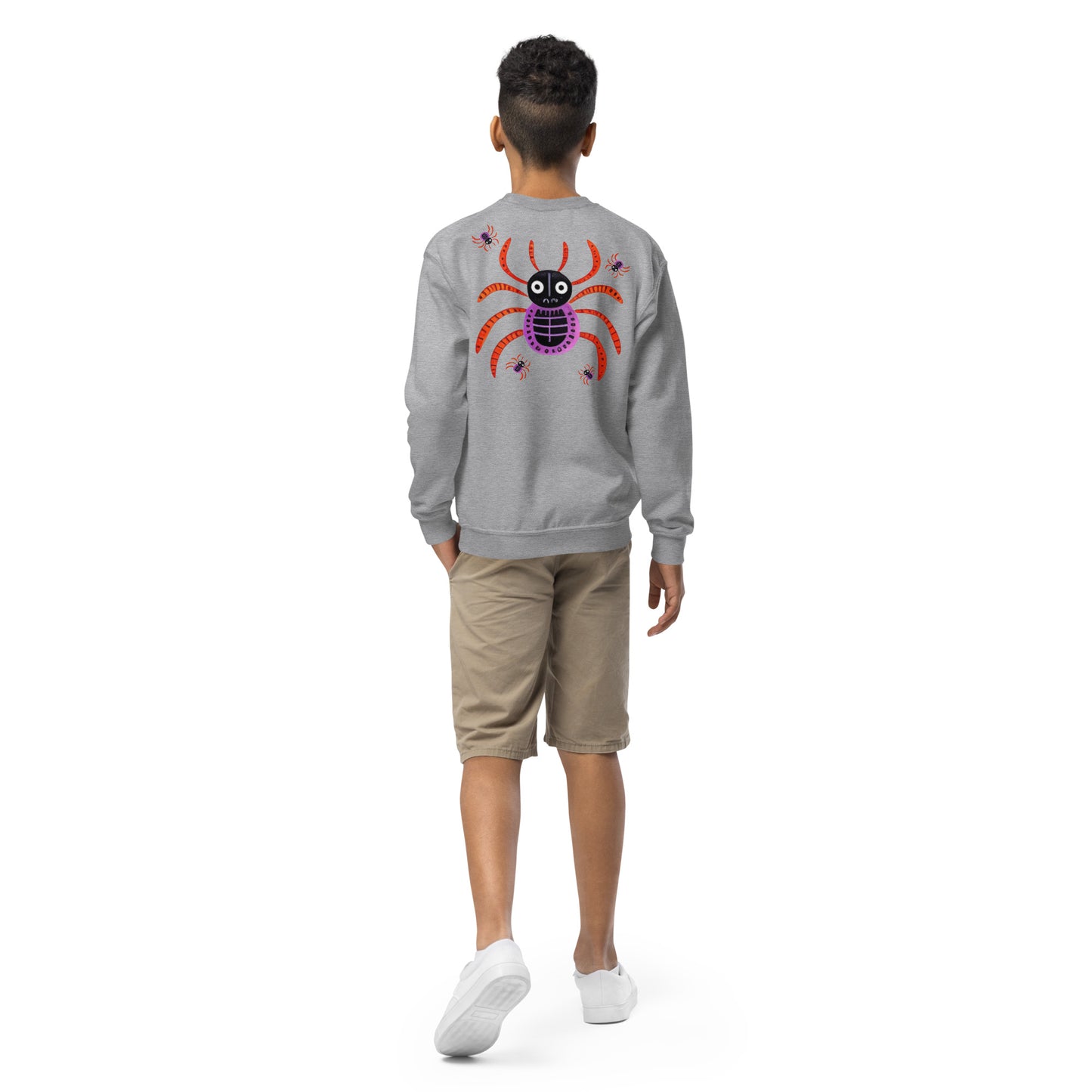 Striped Spider Critter #01 Youth crewneck sweatshirt