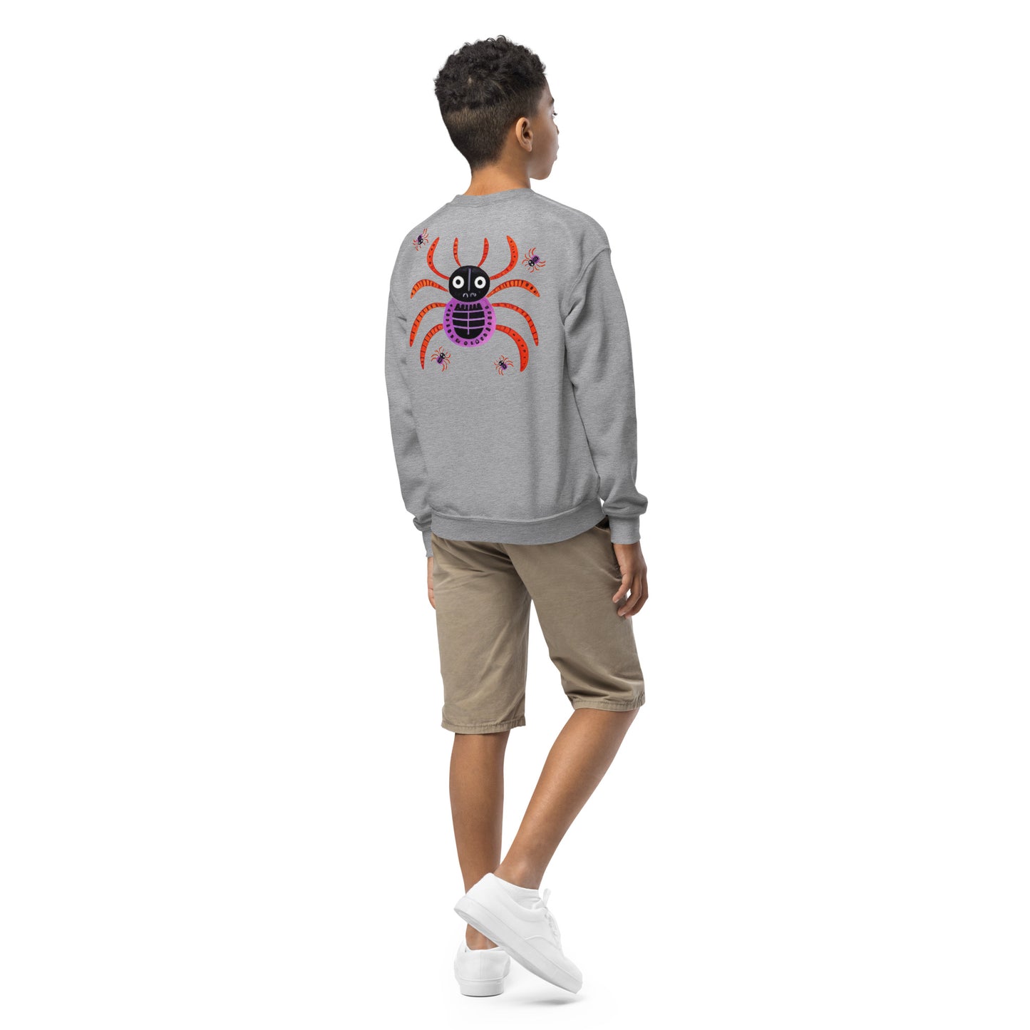 Striped Spider Critter #01 Youth crewneck sweatshirt
