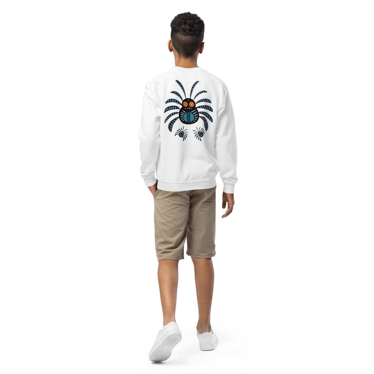 Striped Spider Critter #02 Youth crewneck sweatshirt