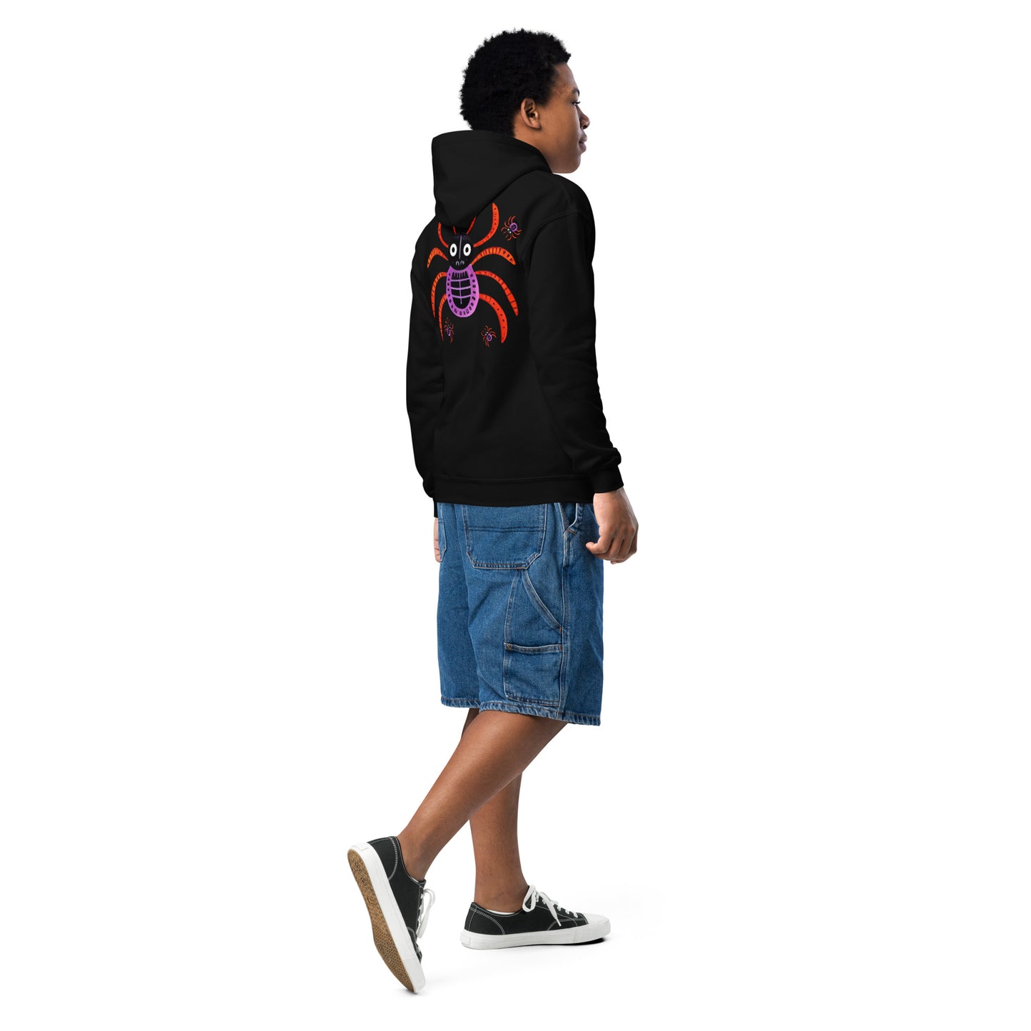 Striped Spider Critter #01 Youth heavy blend hoodie