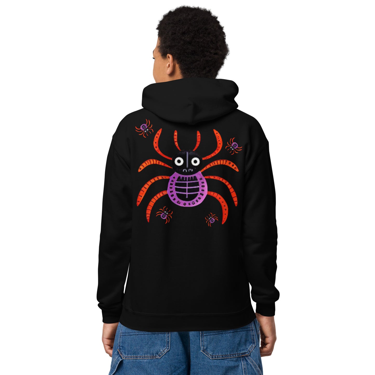 Striped Spider Critter #01 Youth heavy blend hoodie
