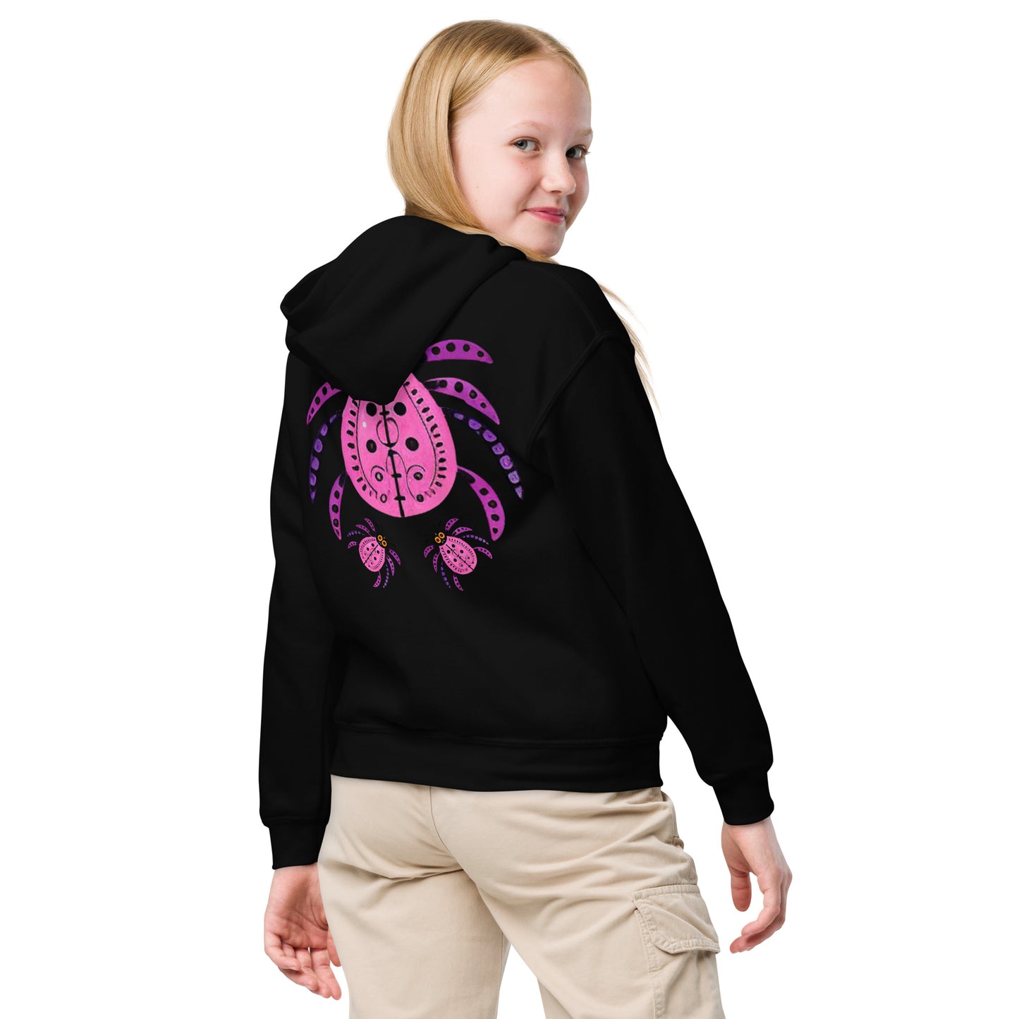 Striped Spider Critter #03 Youth heavy blend hoodie