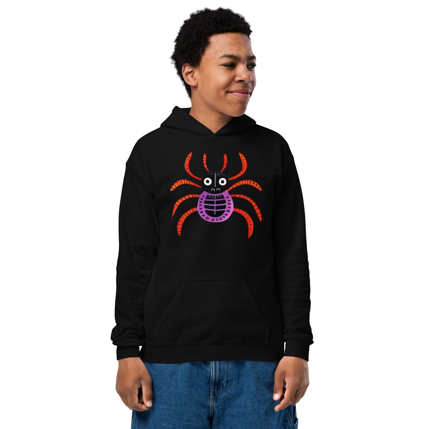 Striped Spider Critter #01 Youth heavy blend hoodie