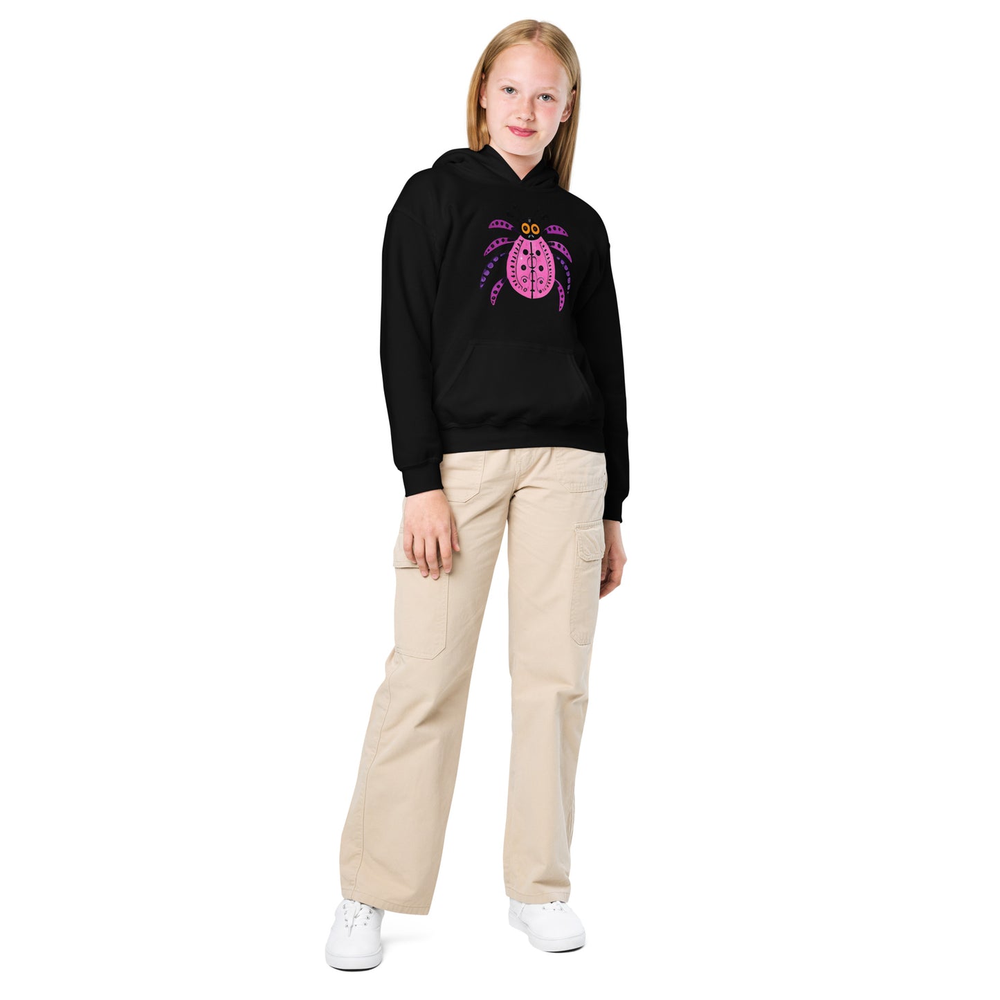 Striped Spider Critter #03 Youth heavy blend hoodie