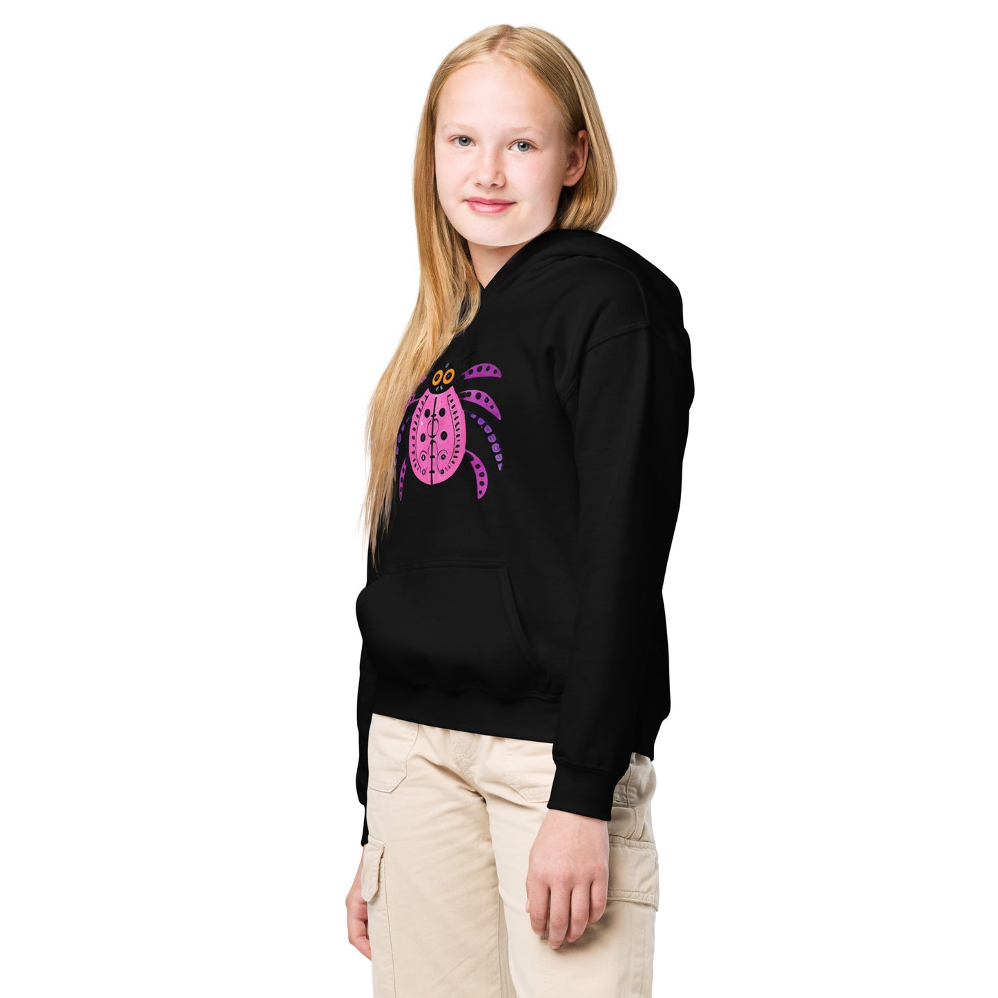 Striped Spider Critter #03 Youth heavy blend hoodie