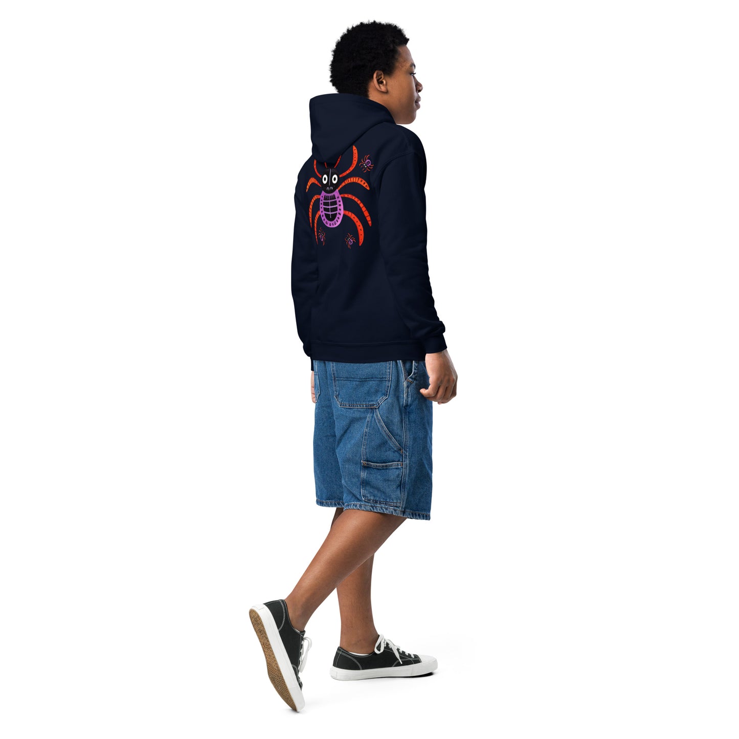 Striped Spider Critter #01 Youth heavy blend hoodie