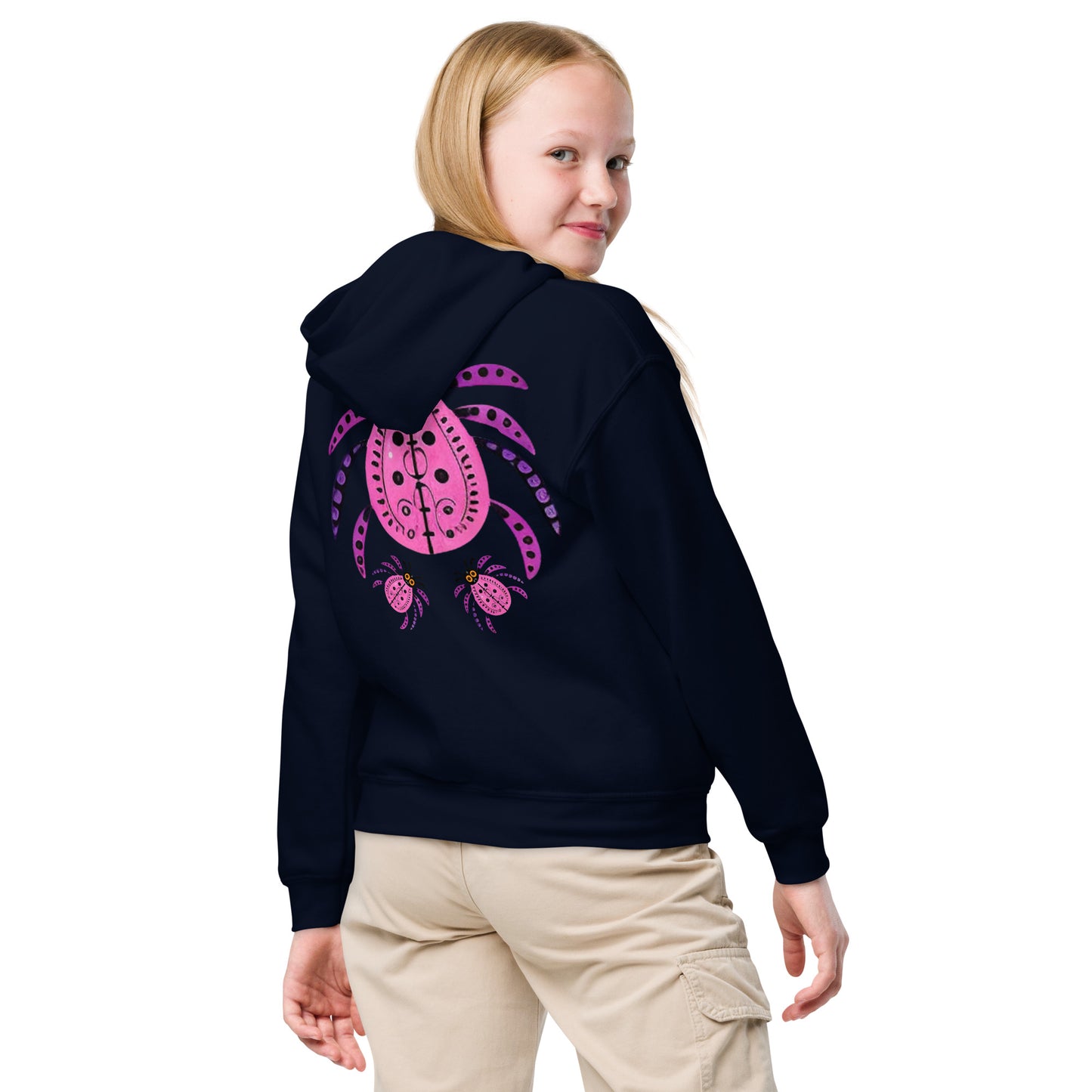 Striped Spider Critter #03 Youth heavy blend hoodie
