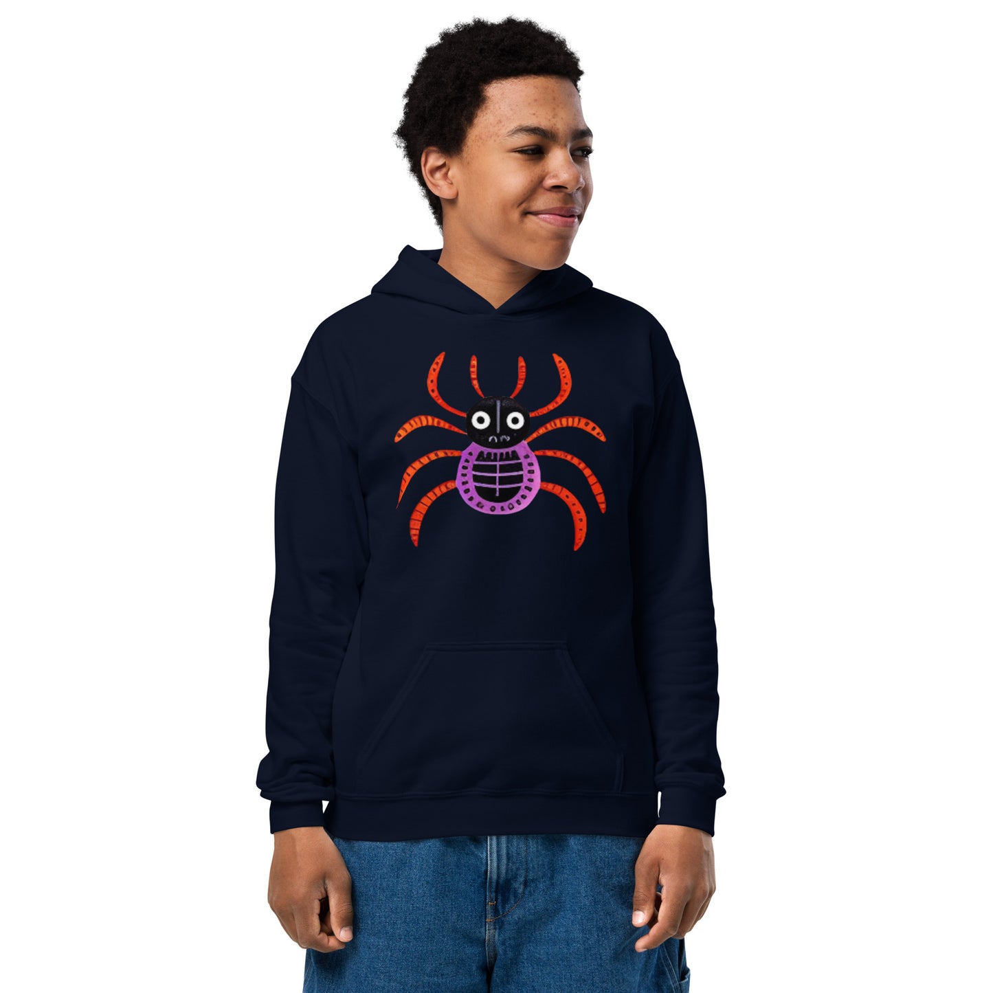 Striped Spider Critter #01 Youth heavy blend hoodie