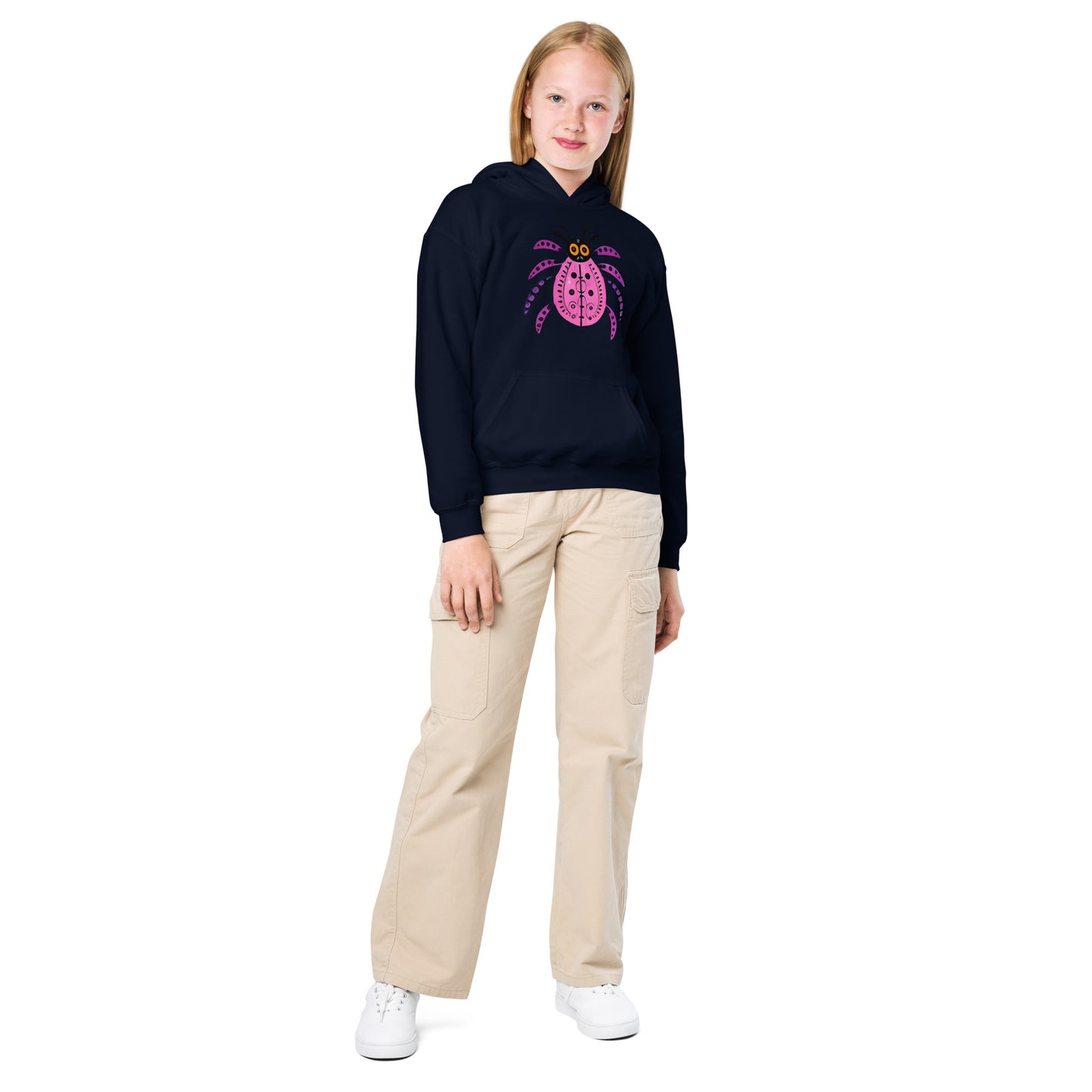 Striped Spider Critter #03 Youth heavy blend hoodie