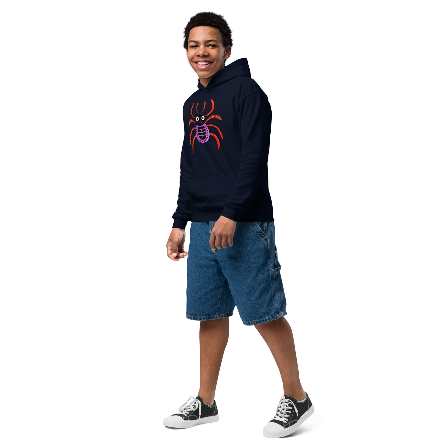 Striped Spider Critter #01 Youth heavy blend hoodie