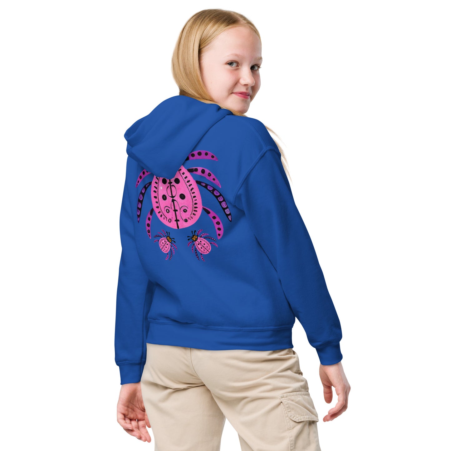 Striped Spider Critter #03 Youth heavy blend hoodie