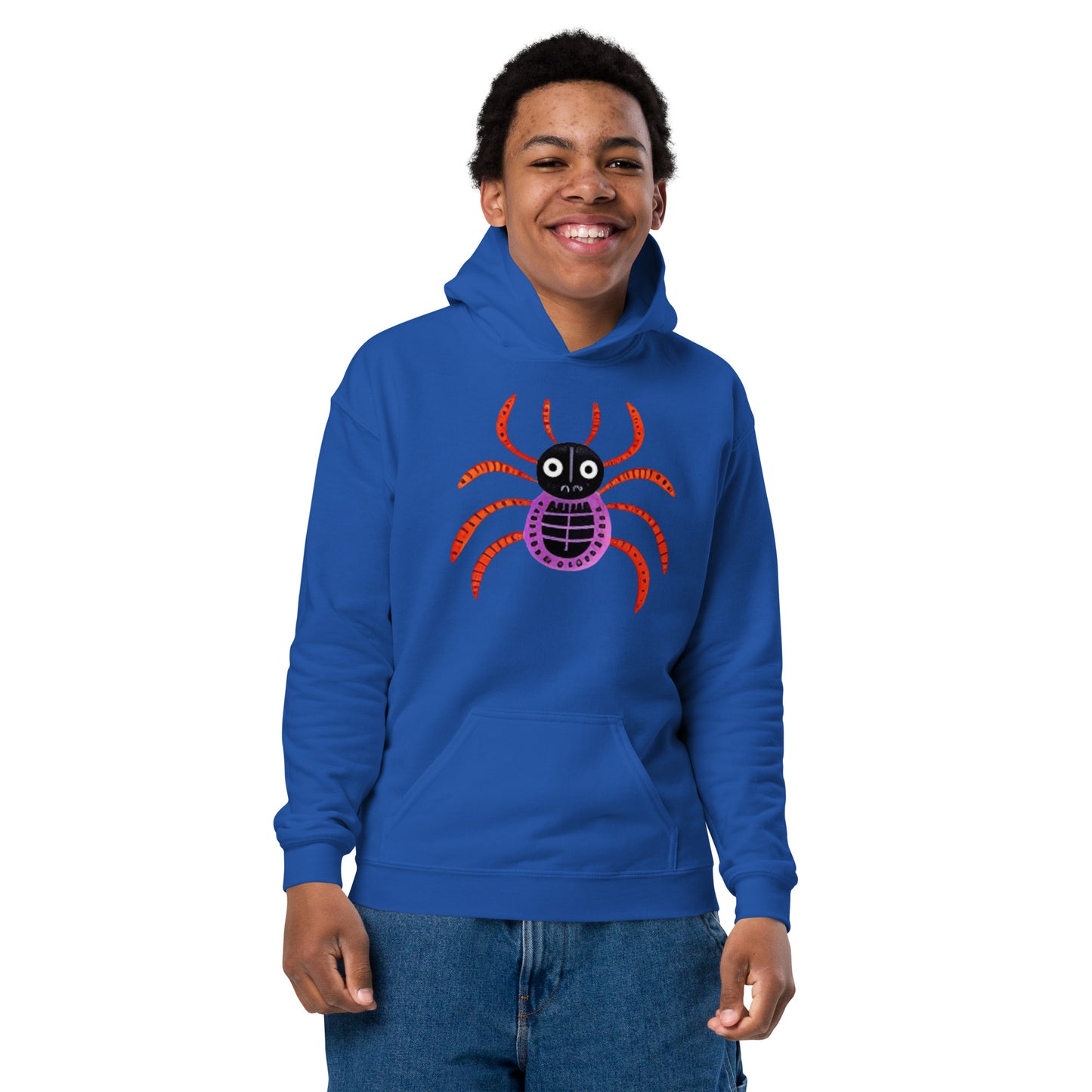 Striped Spider Critter #01 Youth heavy blend hoodie