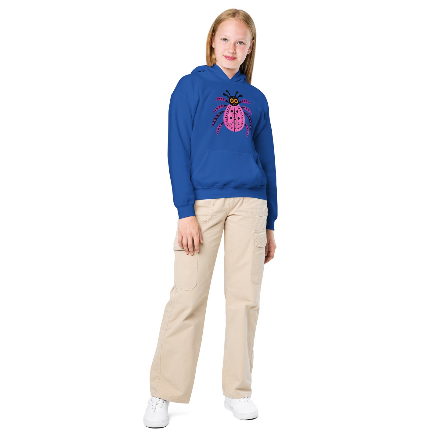 Striped Spider Critter #03 Youth heavy blend hoodie
