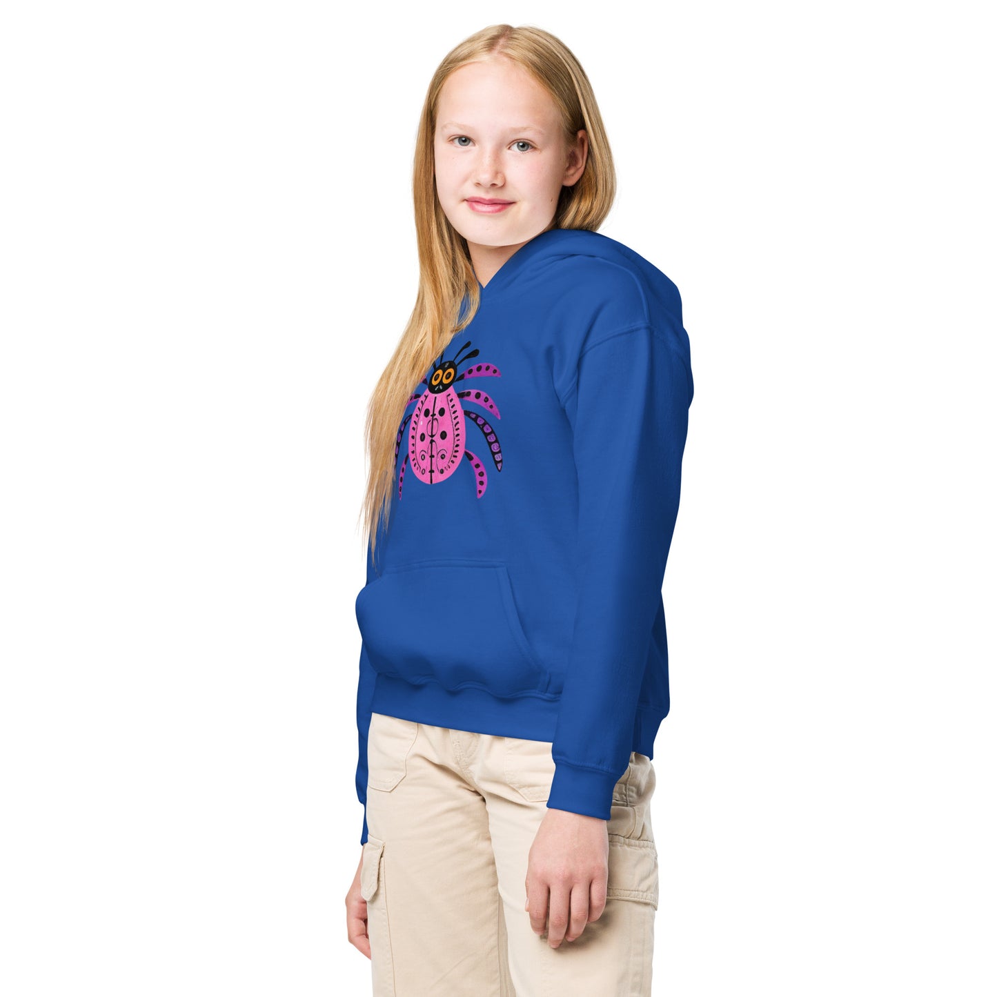 Striped Spider Critter #03 Youth heavy blend hoodie