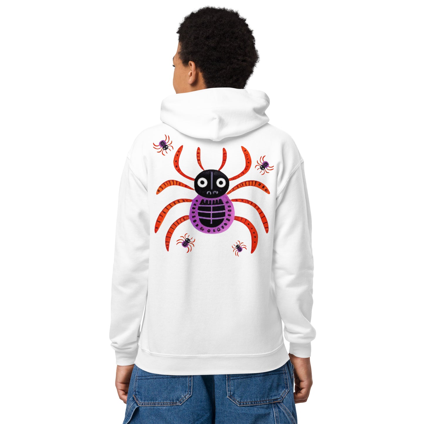 Striped Spider Critter #01 Youth heavy blend hoodie
