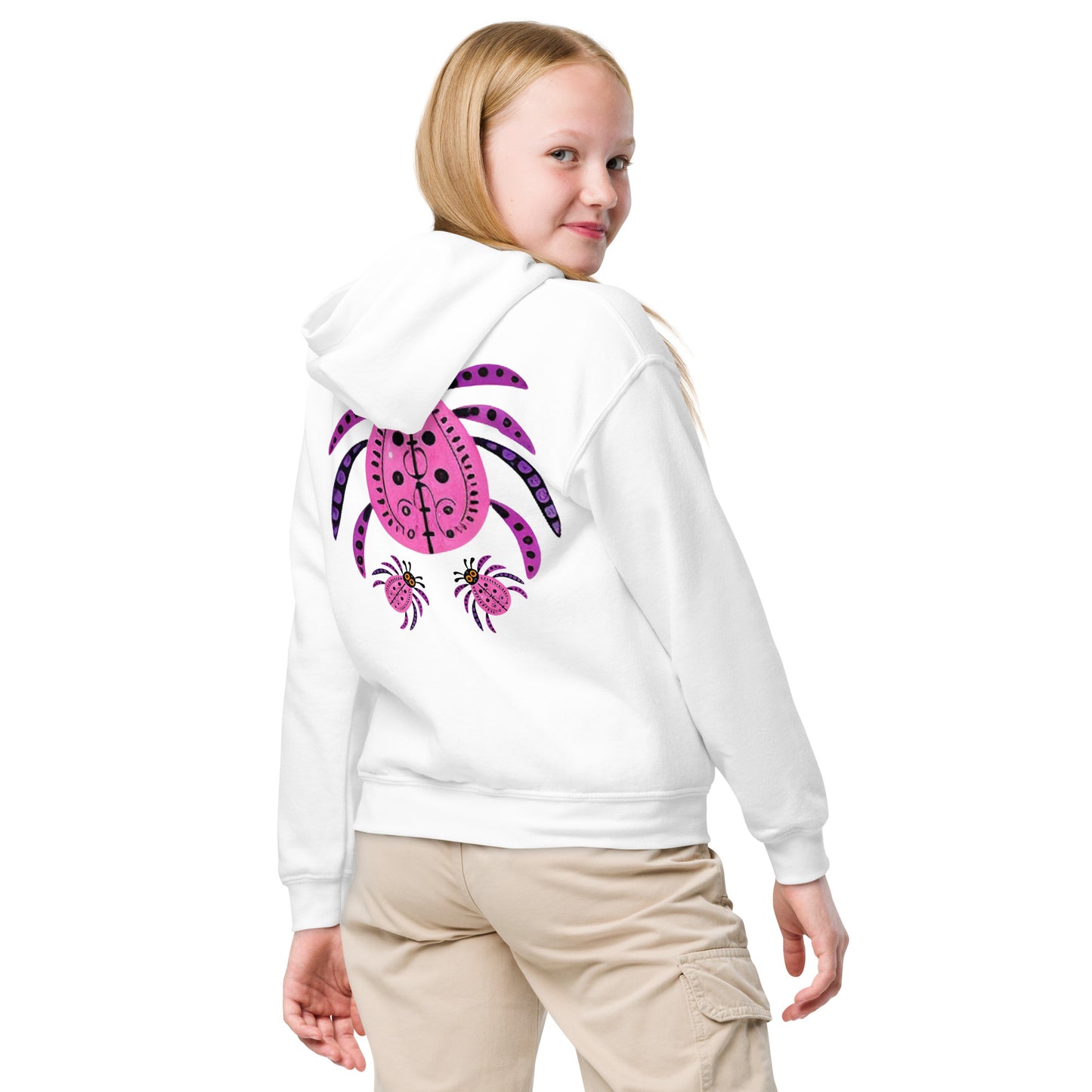 Striped Spider Critter #03 Youth heavy blend hoodie
