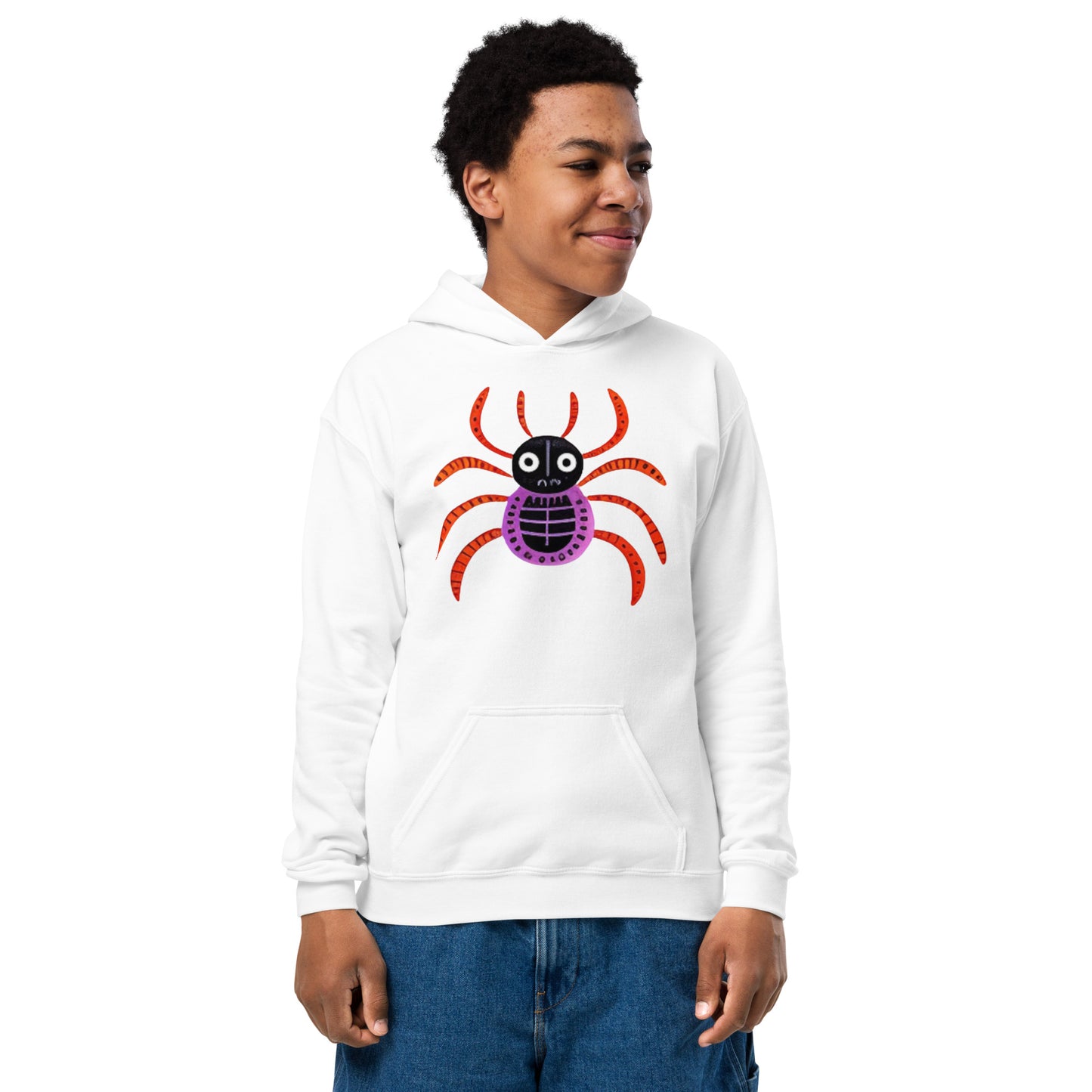 Striped Spider Critter #01 Youth heavy blend hoodie