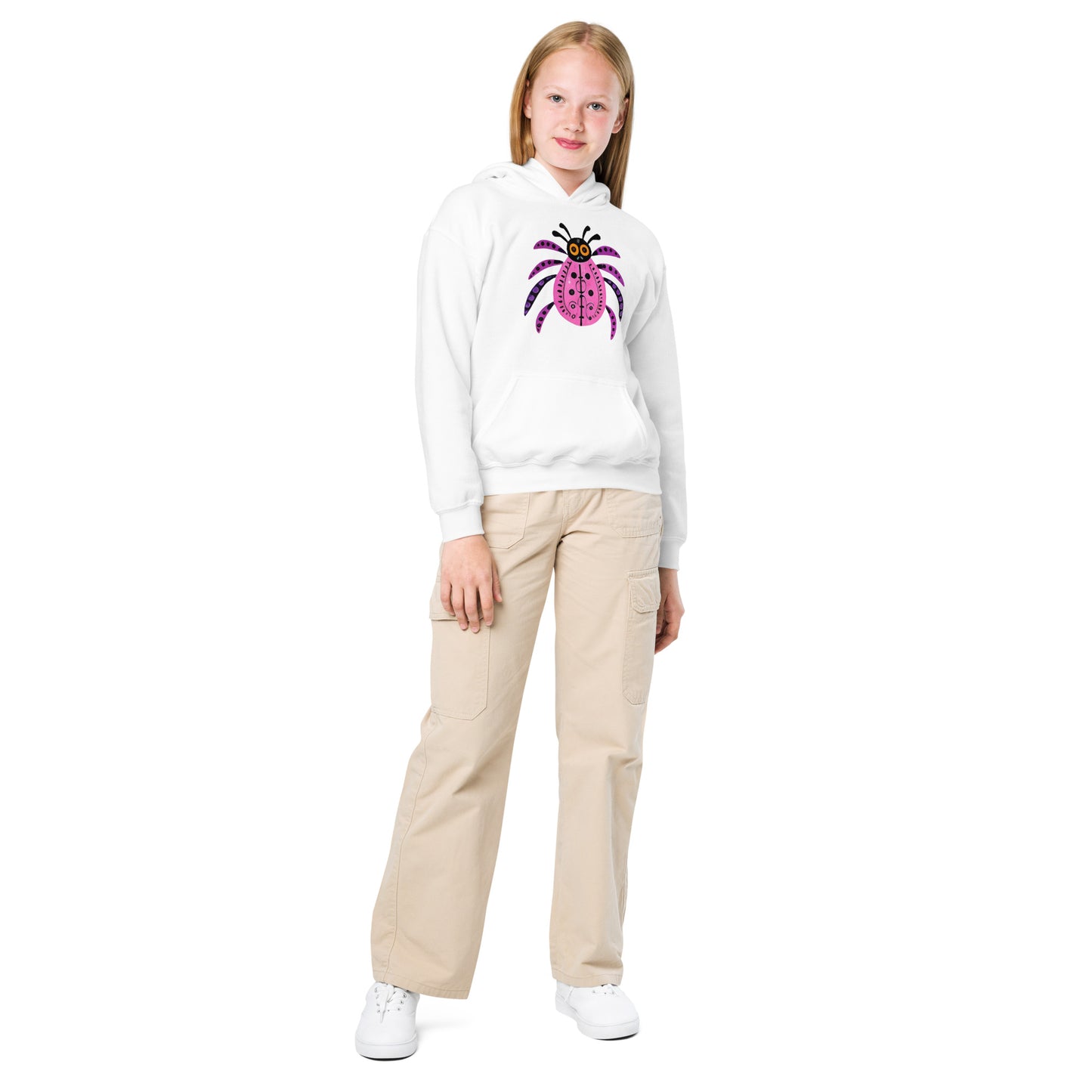 Striped Spider Critter #03 Youth heavy blend hoodie