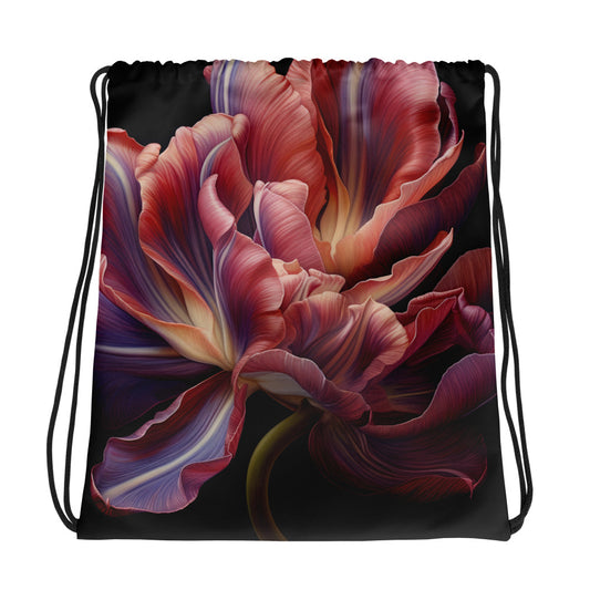 Twilight Tulip at Dusk Drawstring bag