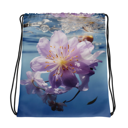Full Frontal Flower Drawstring bag