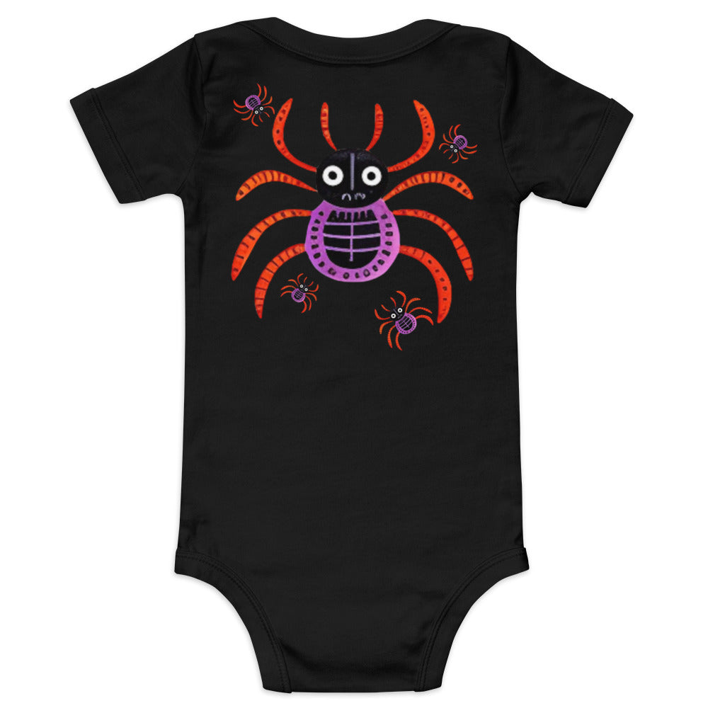 Striped Spider Critter #01 Baby short sleeve one piece