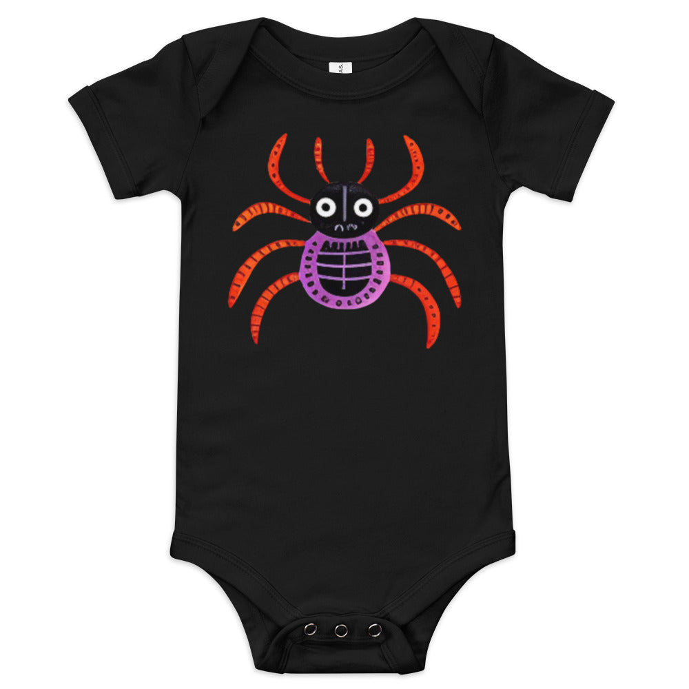 Striped Spider Critter #01 Baby short sleeve one piece